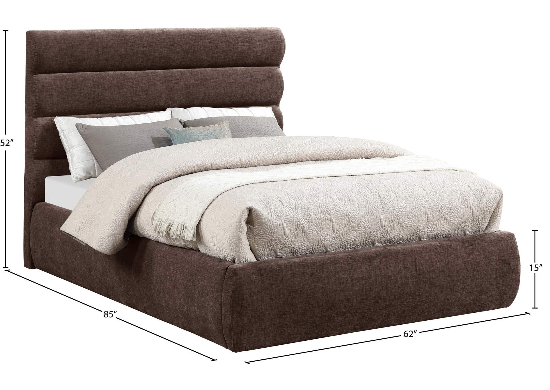 Adam Brown Chenille Fabric Full Bed image 10