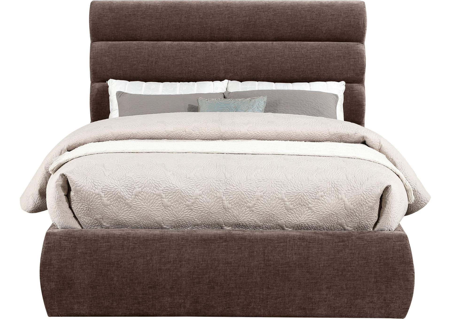 Adam Brown Chenille Fabric Full Bed image 4