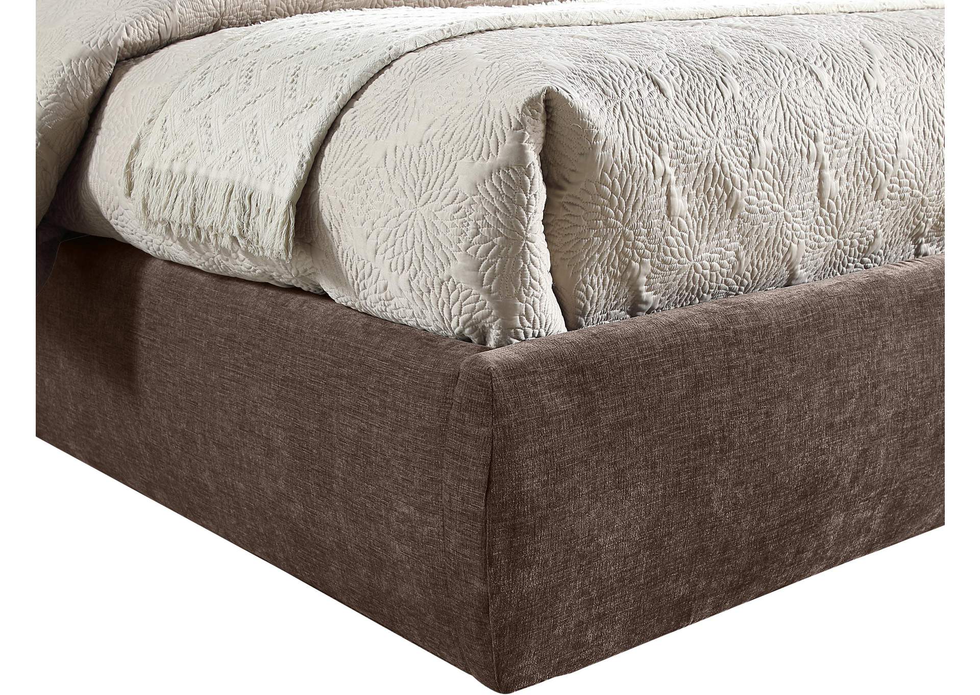 Adam Brown Chenille Fabric Full Bed image 7