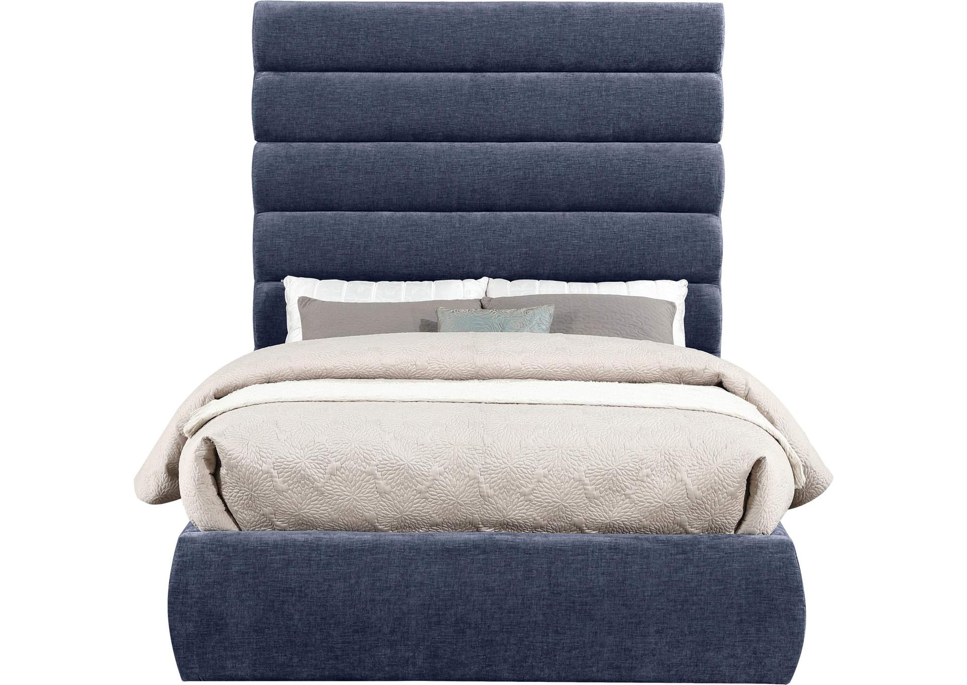 Adam Navy Chenille Fabric Full Bed image 4