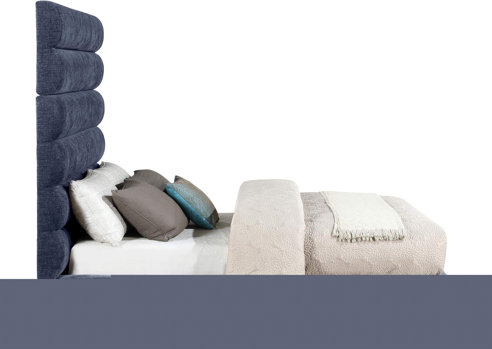 Adam Navy Chenille Fabric Full Bed image 5