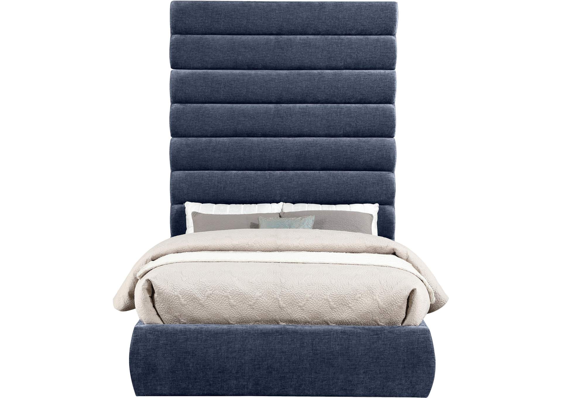 Adam Navy Chenille Fabric Full Bed image 4