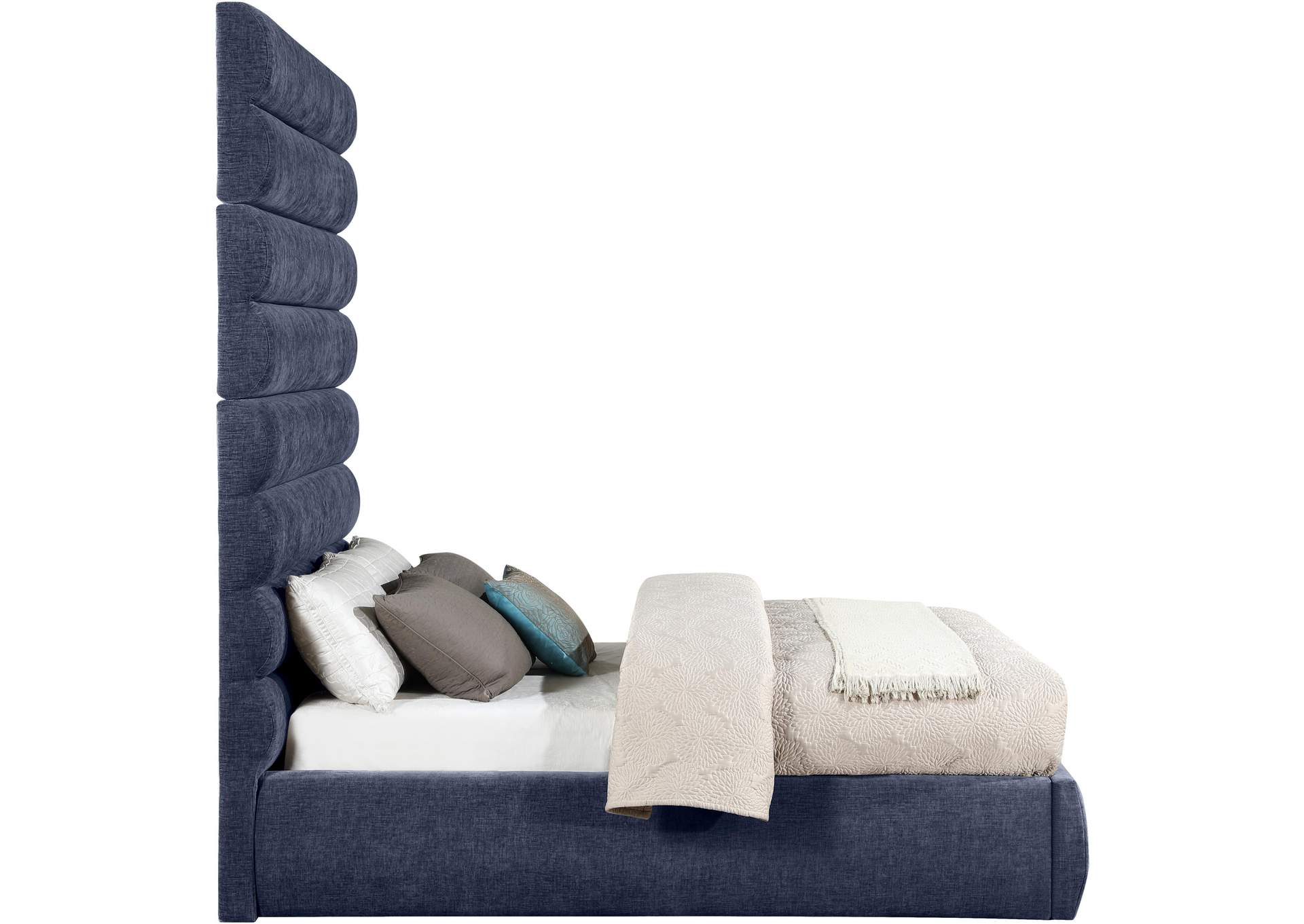 Adam Navy Chenille Fabric Full Bed image 5