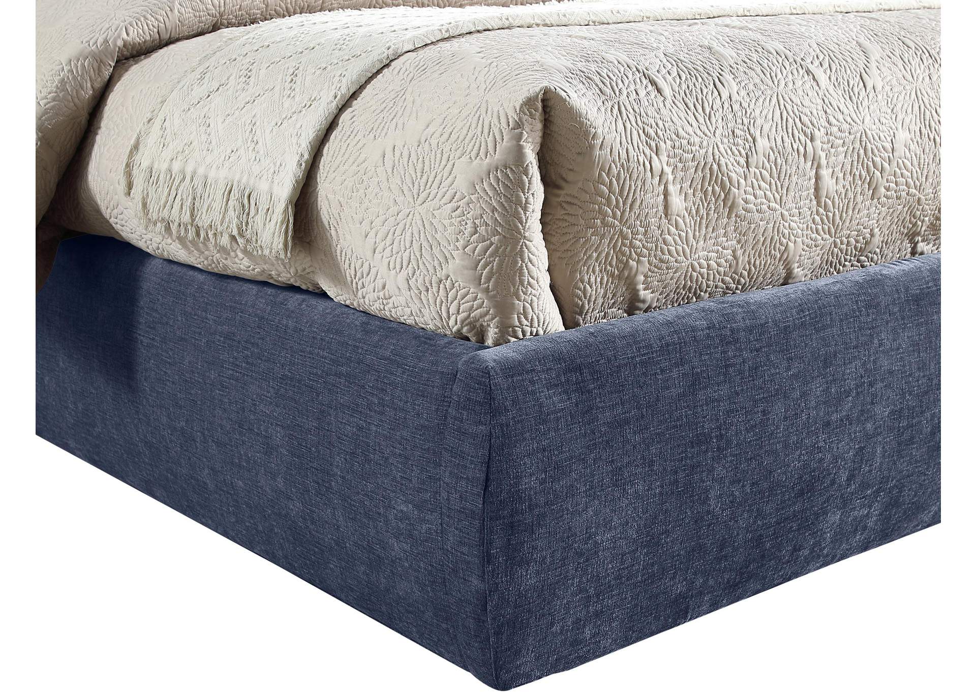Adam Navy Chenille Fabric Full Bed image 7