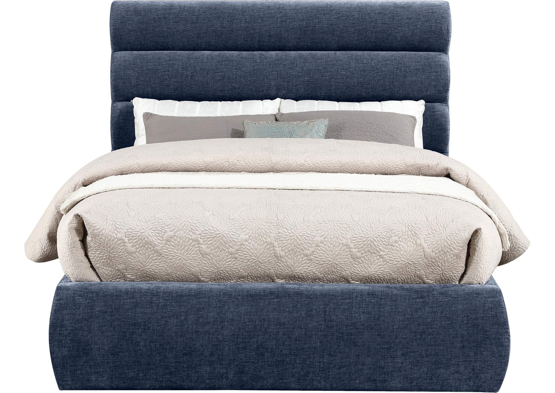 Adam Navy Chenille Fabric Full Bed image 4