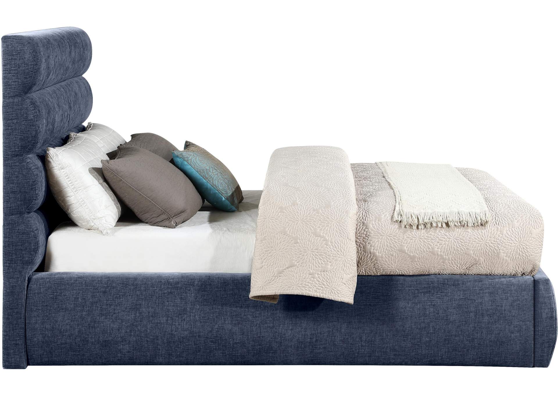 Adam Navy Chenille Fabric Full Bed image 5