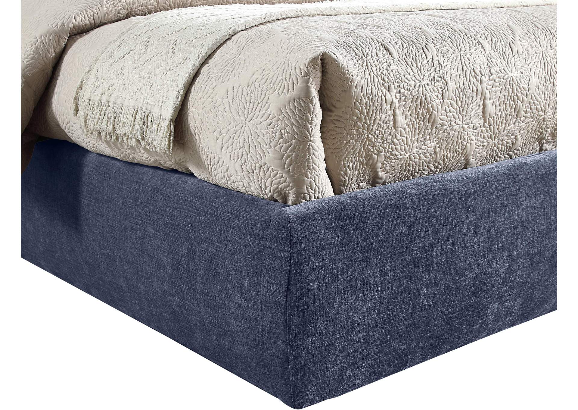 Adam Navy Chenille Fabric Full Bed image 7