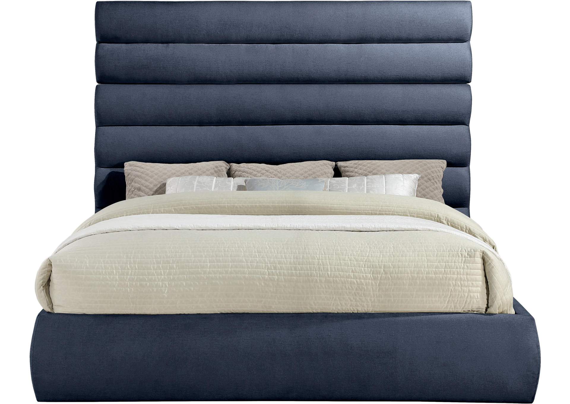 Adam Navy Chenille Fabric King Bed image 4