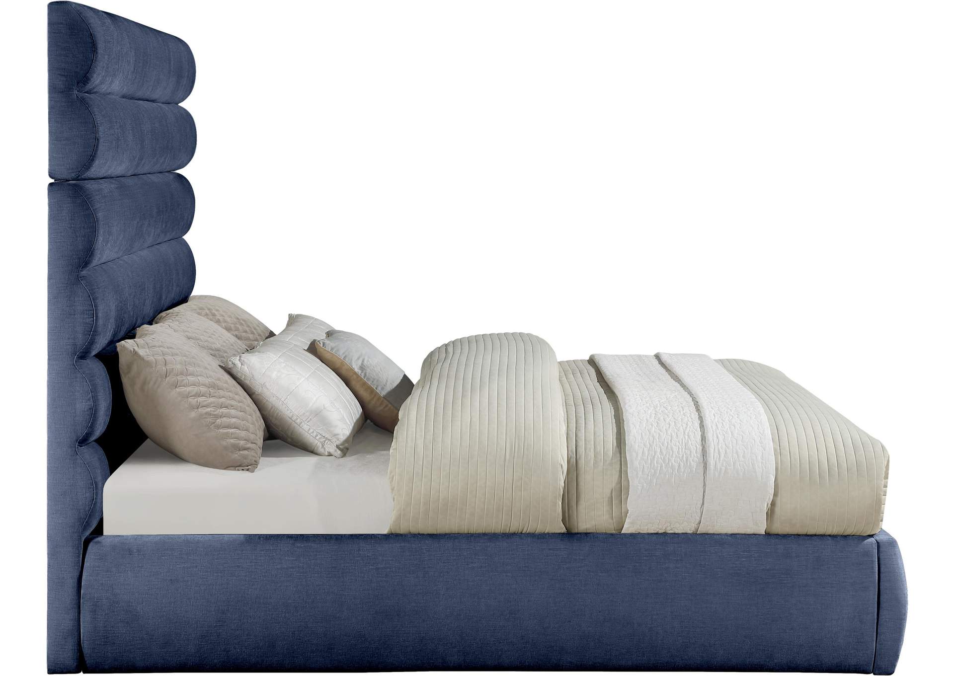 Adam Navy Chenille Fabric King Bed image 5