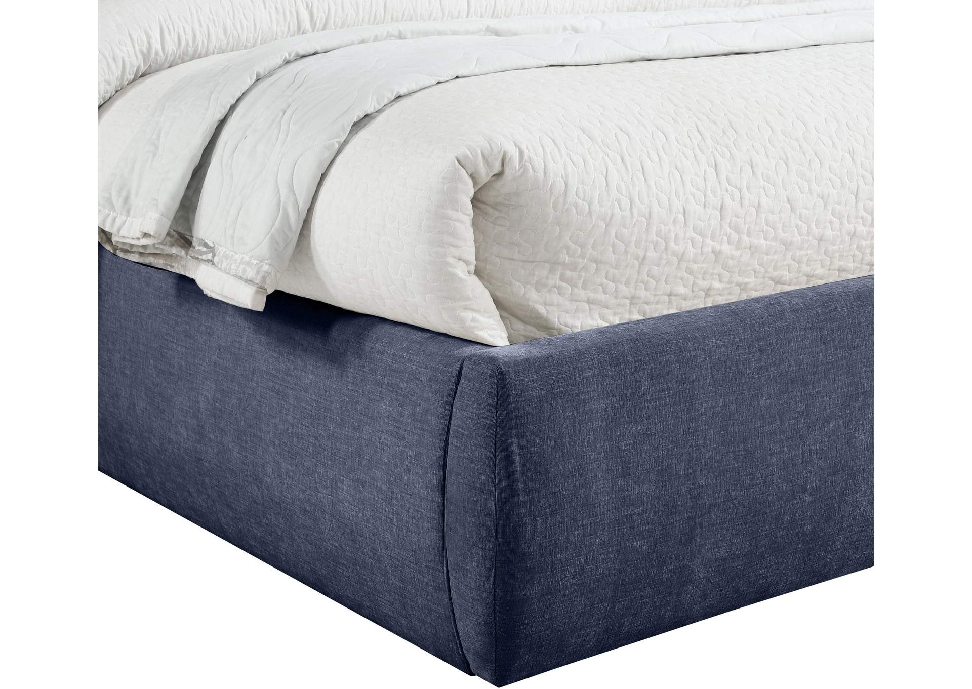 Adam Navy Chenille Fabric Queen Bed image 7