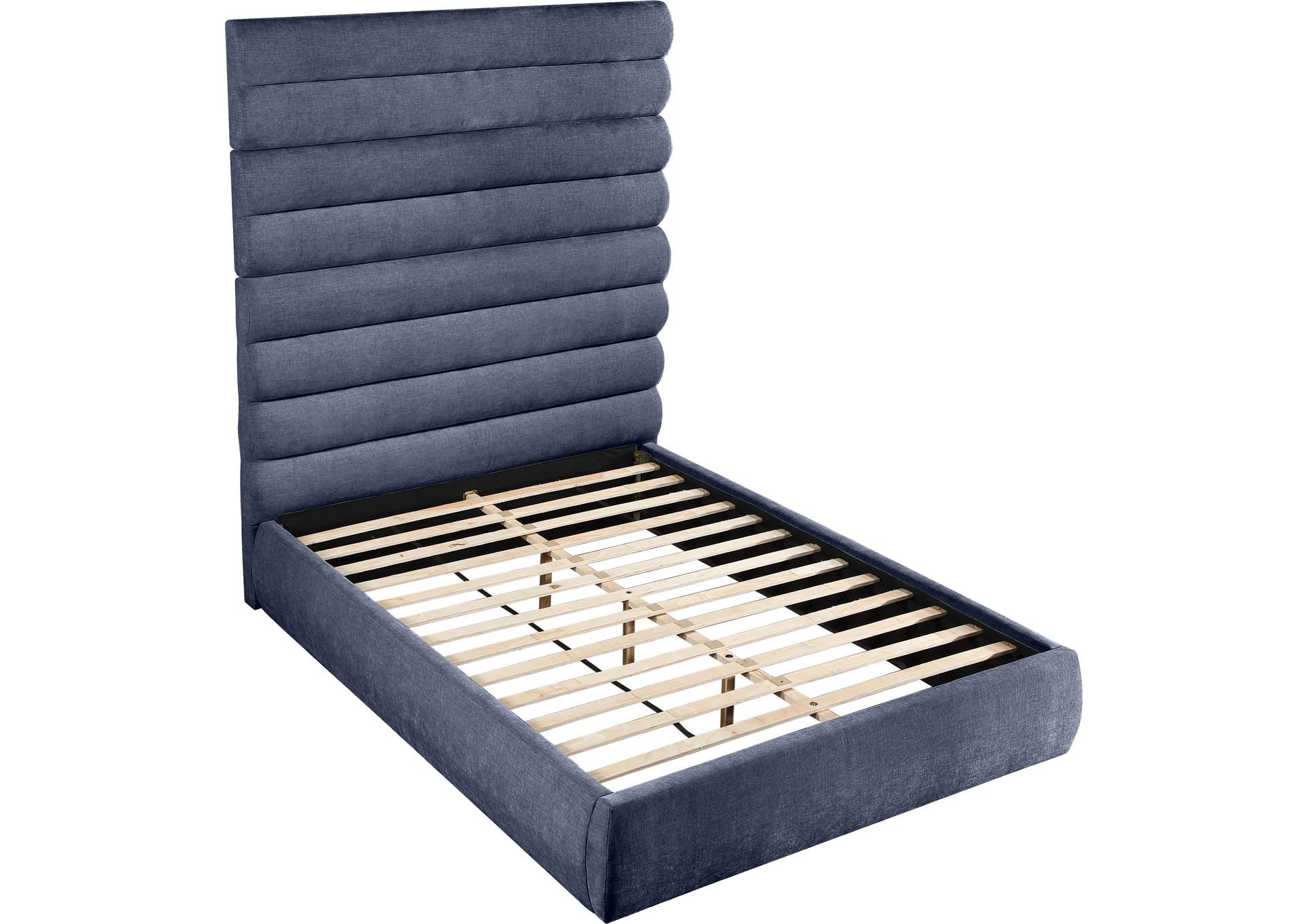 Adam Navy Chenille Fabric Queen Bed image 8