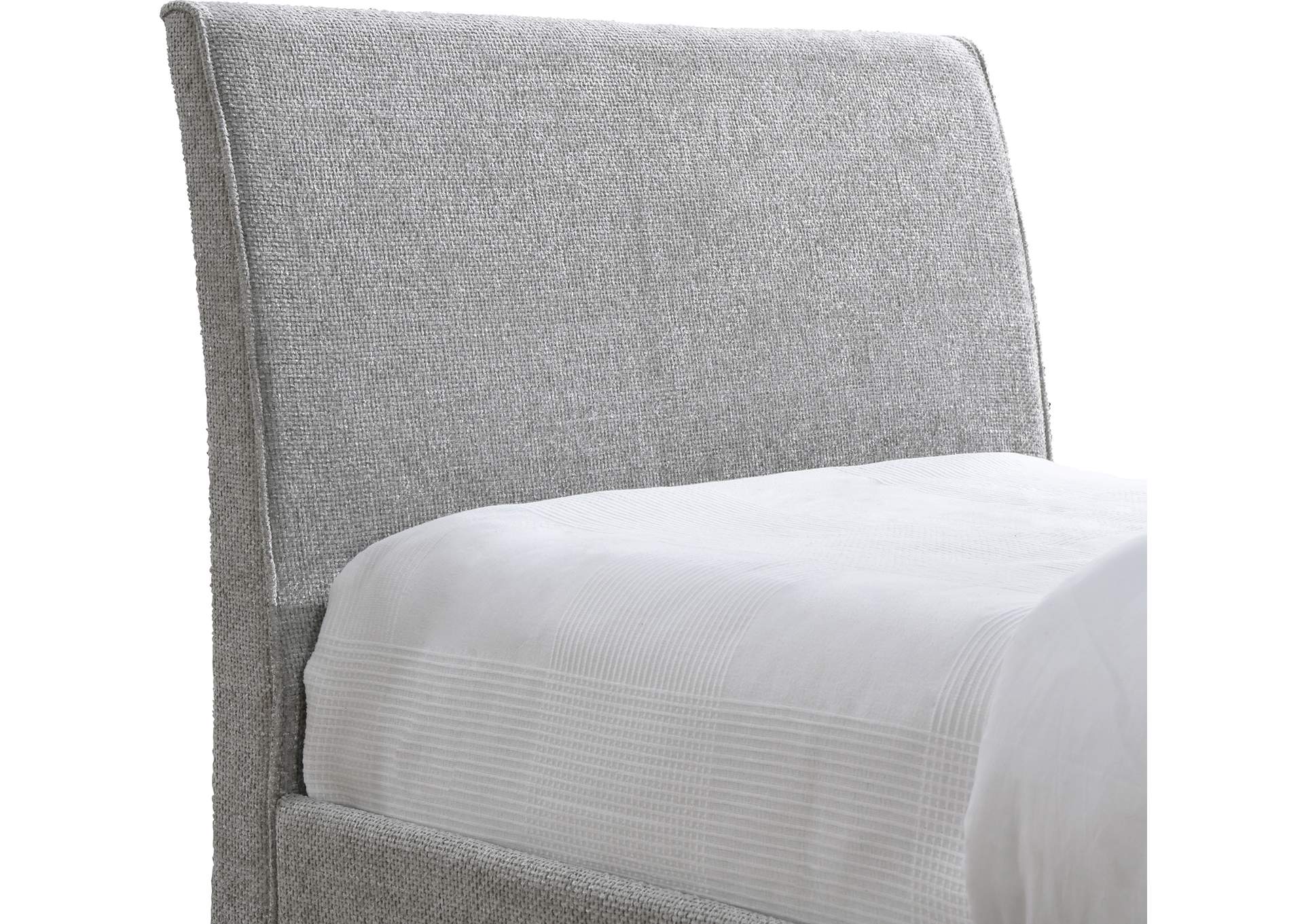 Myles Grey Chenille Fabric Upholstered Twin Trundle Bed image 7