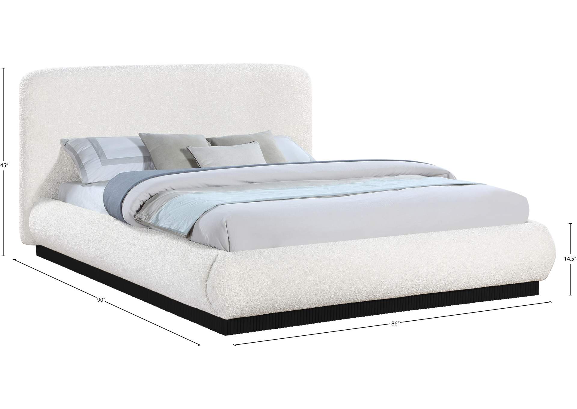 Rigby Cream Boucle Fabric King Bed image 10