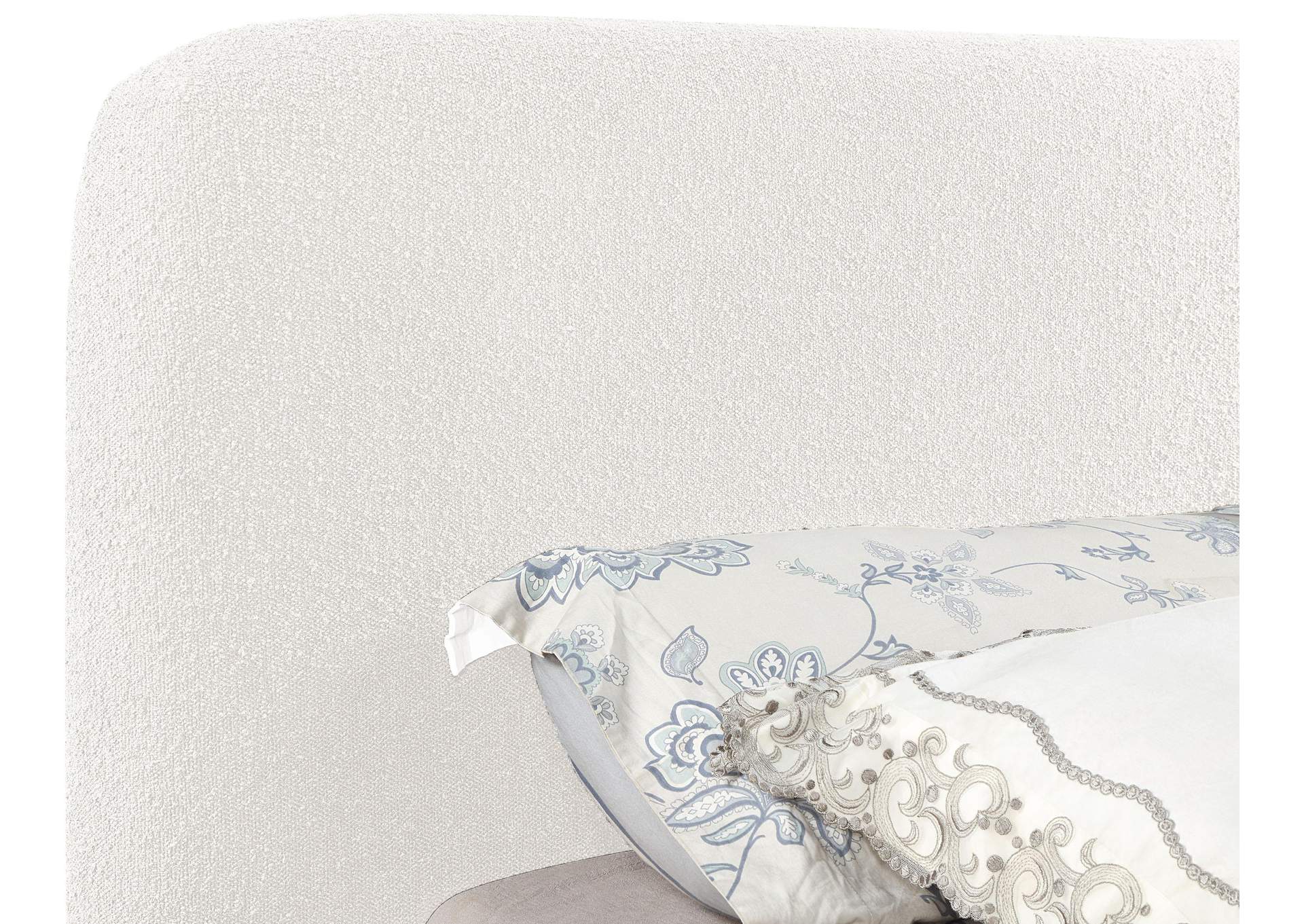 Rigby Cream Boucle Fabric King Bed image 8