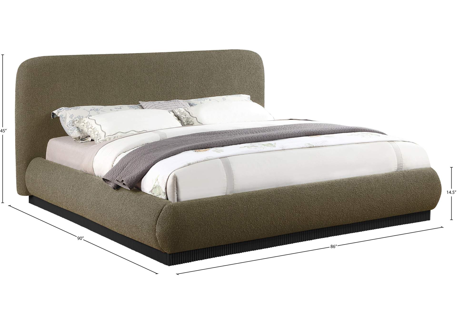 Rigby Olive Boucle Fabric King Bed image 10