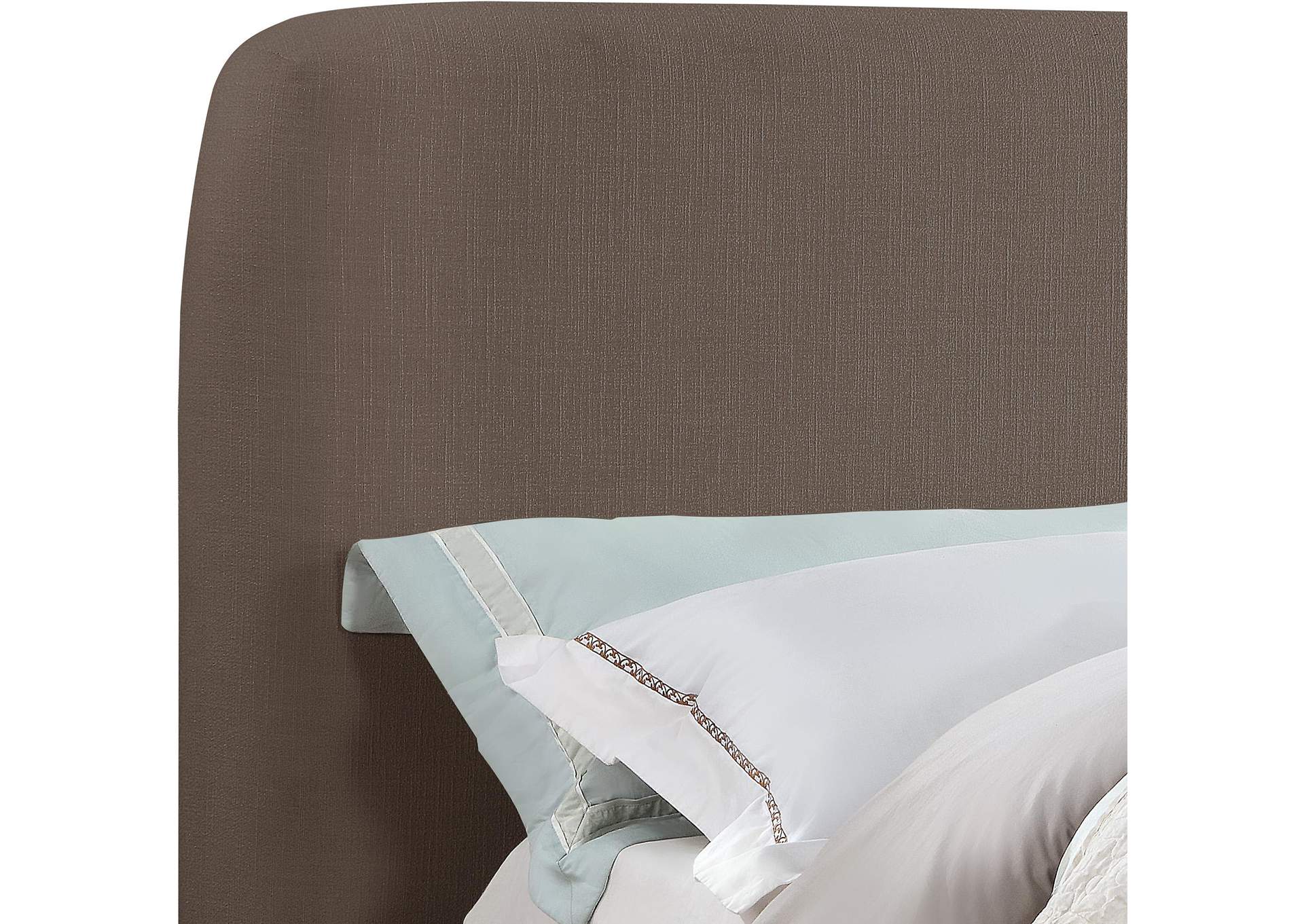 Rigby Brown Linen Textured Fabric Queen Bed image 9