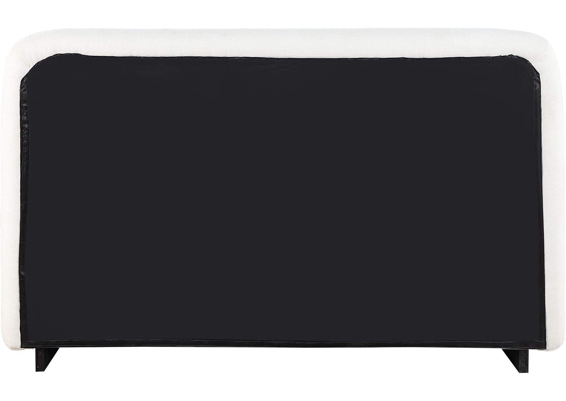 Rigby Cream Linen Textured Fabric Queen Bed