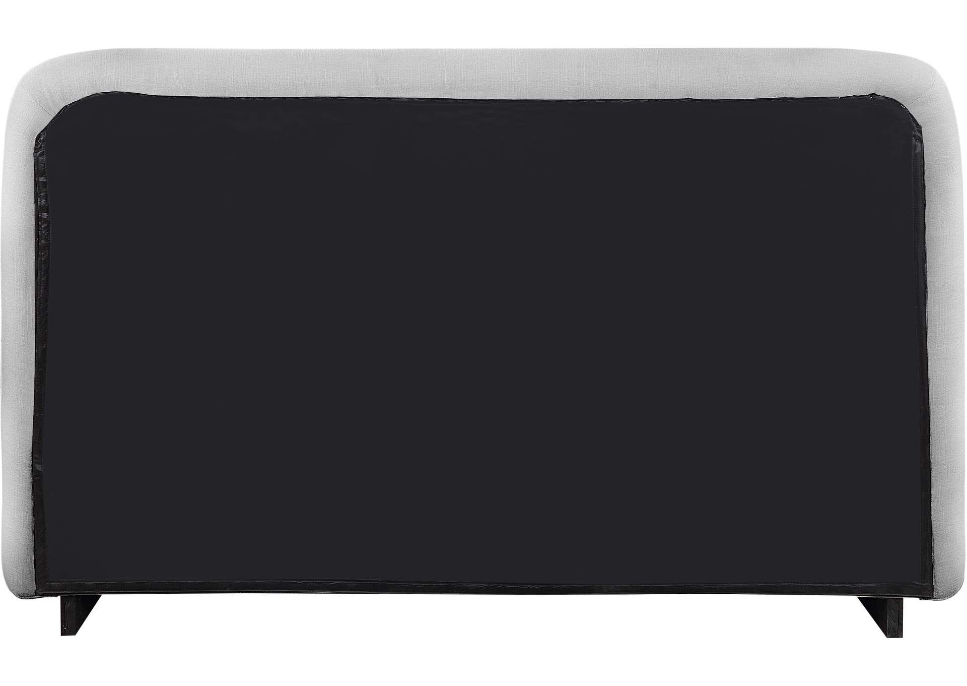 Rigby Grey Linen Textured Fabric King Bed