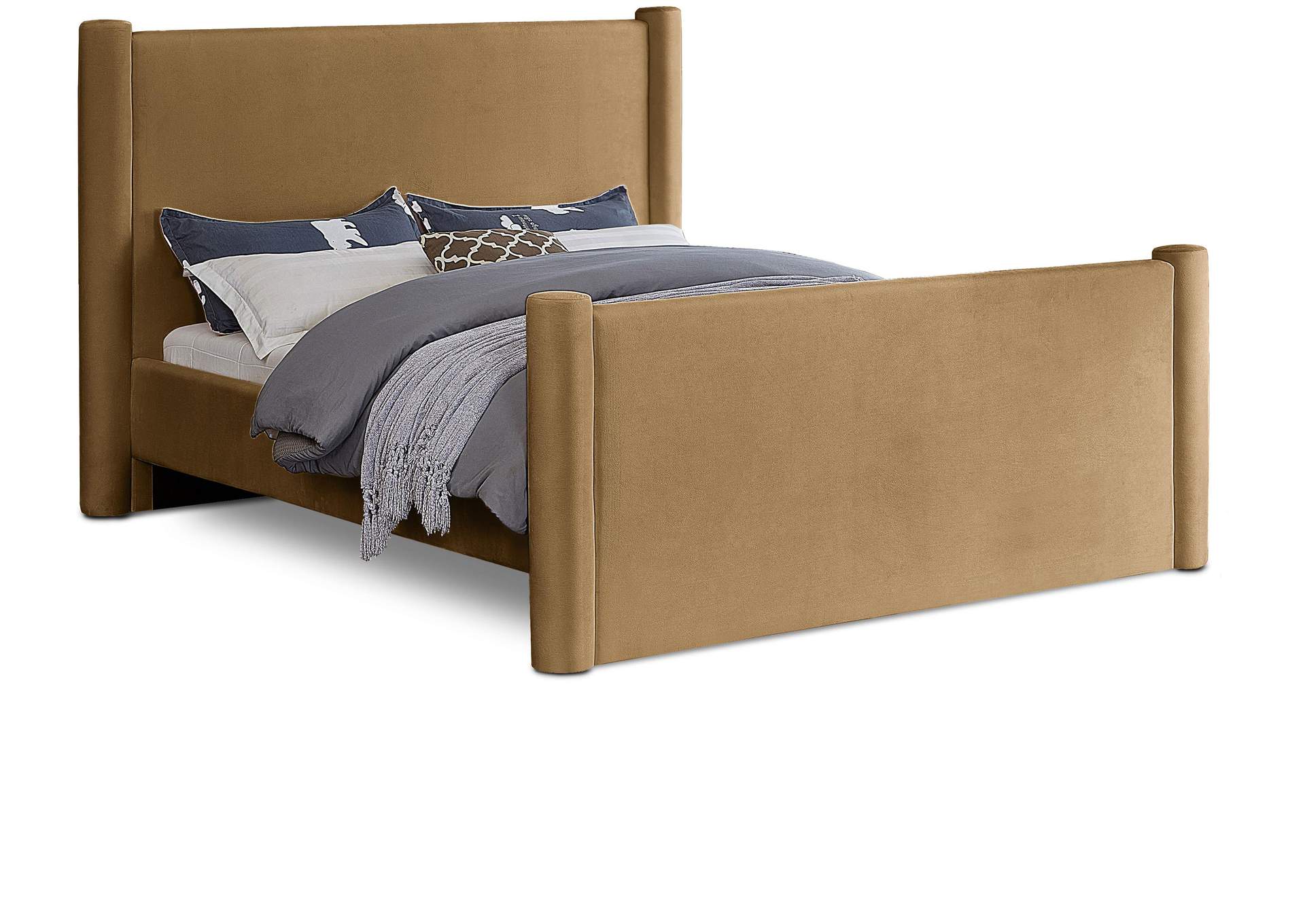 Elias Saddle Velvet King Bed