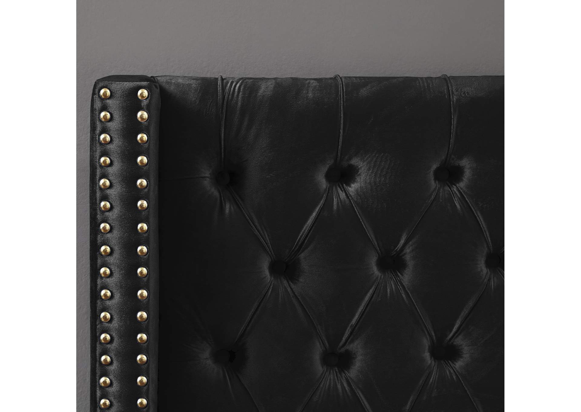 Barolo Black Velvet Twin Bed
