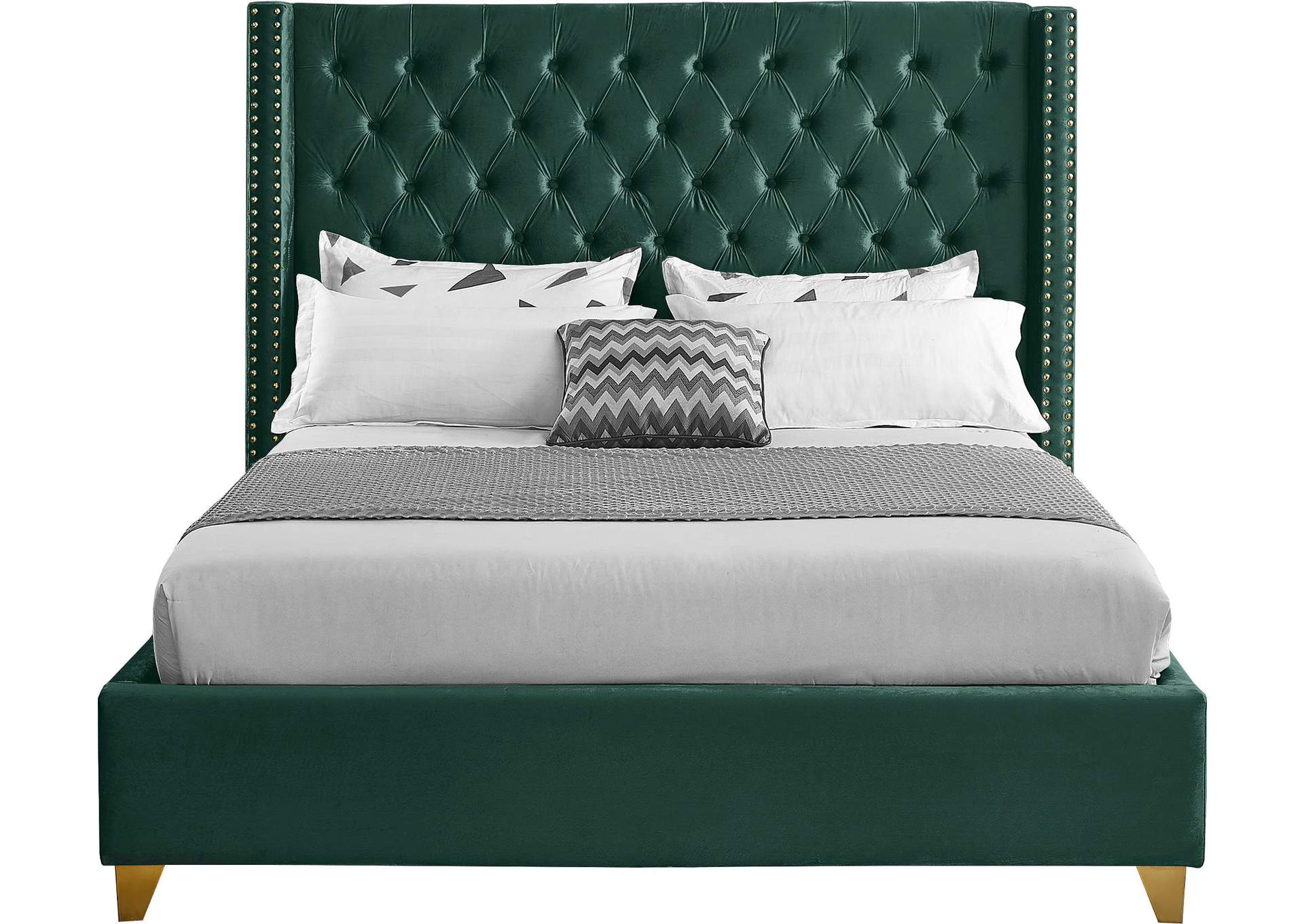 Barolo Green Velvet Full Bed