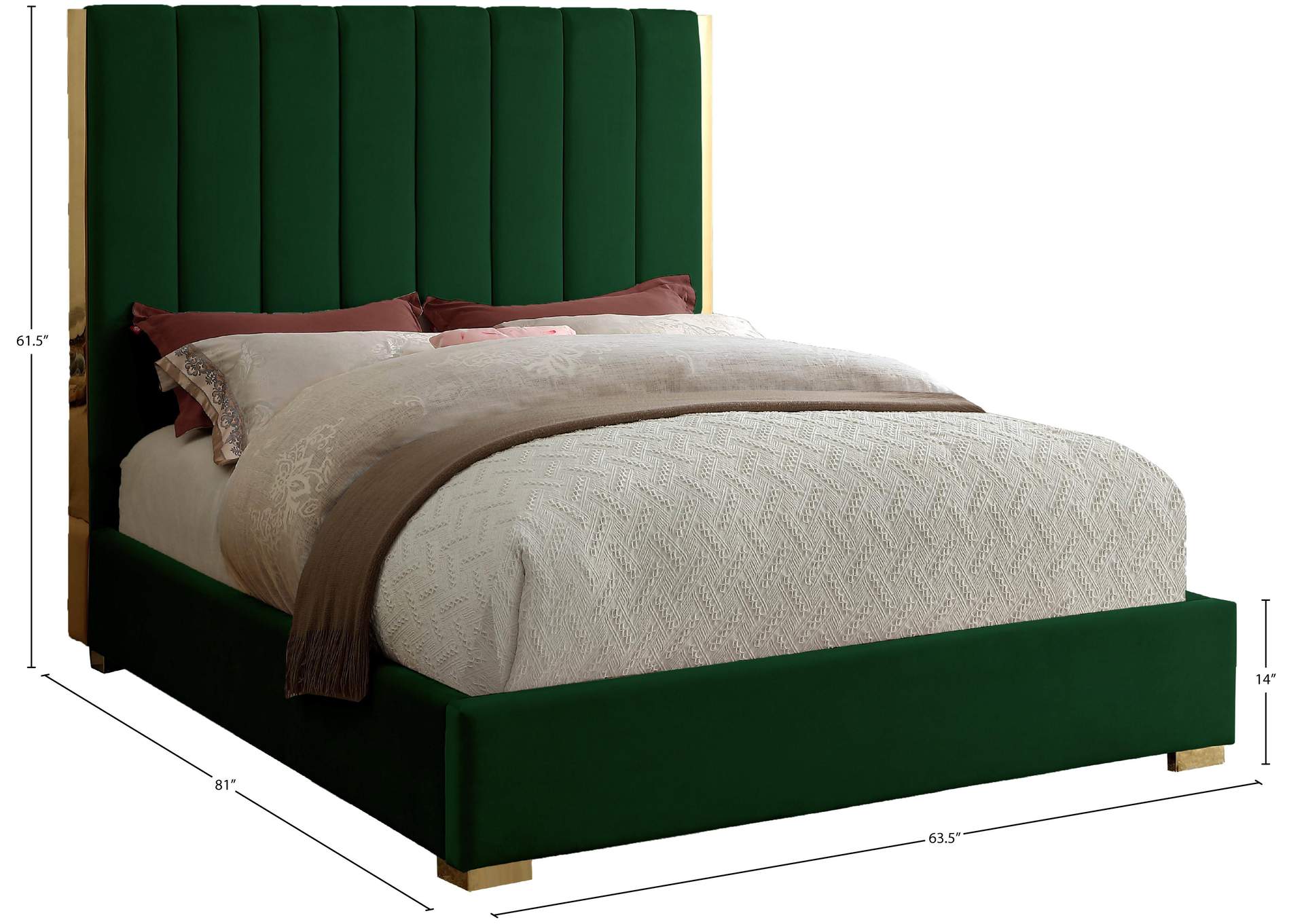 Becca Green Velvet Full Bed
