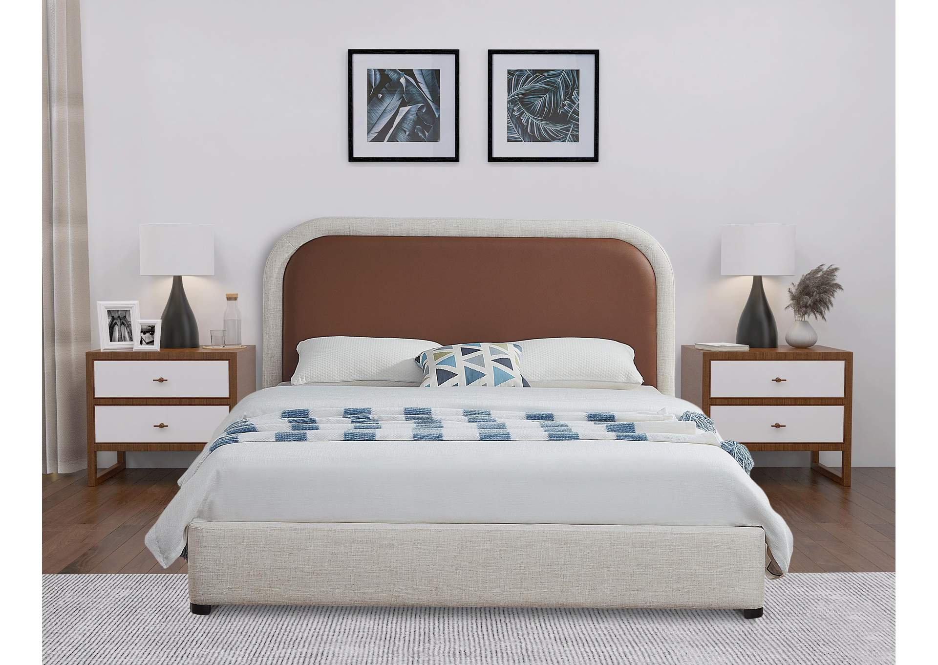 Blake Brown Vegan Leather Queen Bed