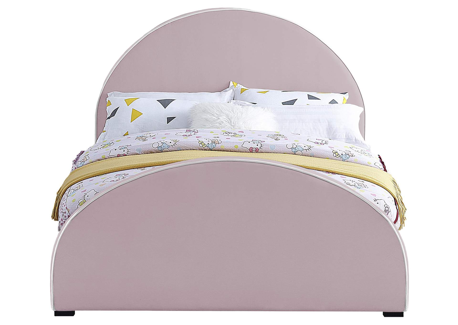 Brody Pink Velvet Full Bed