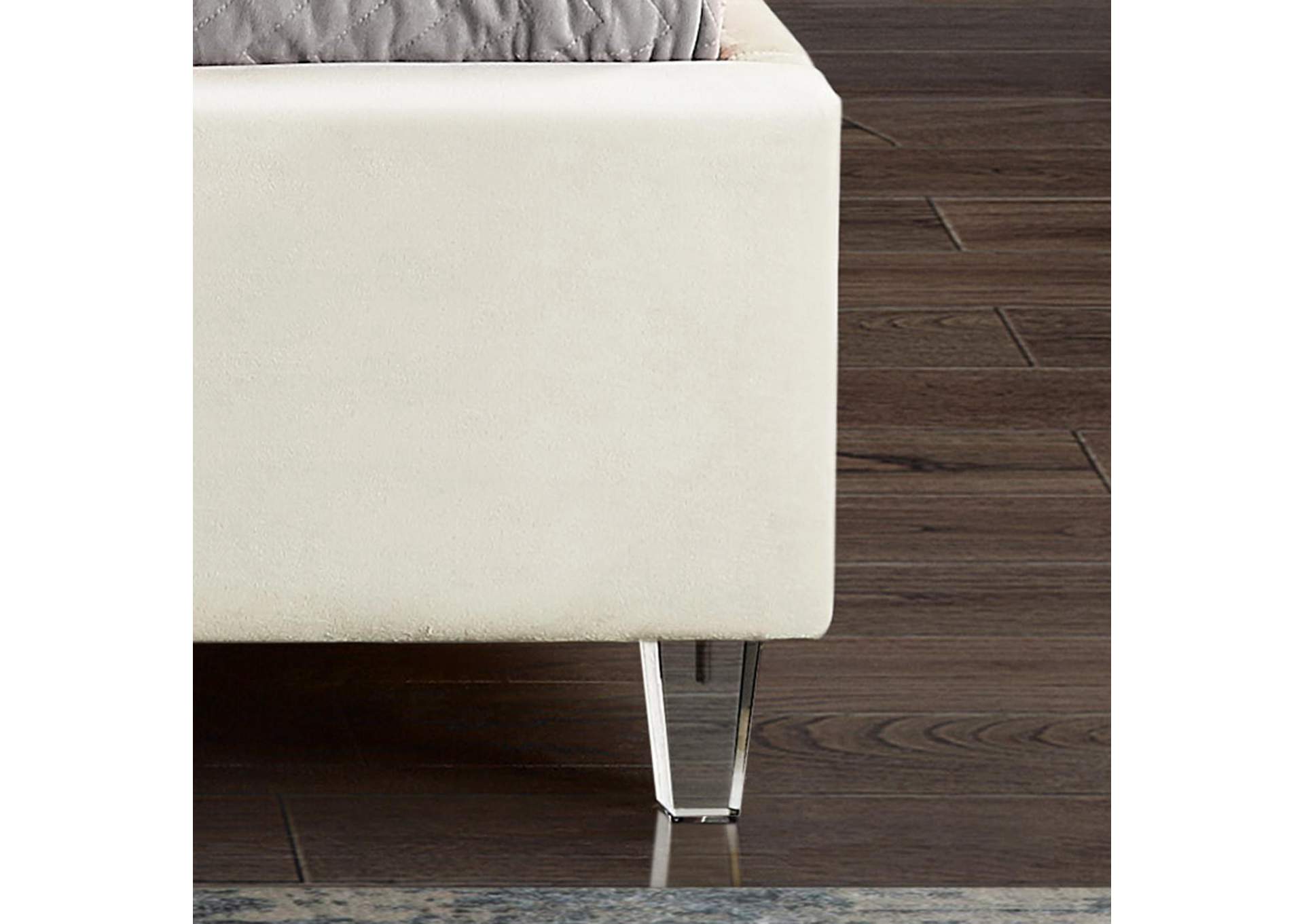 Candace Cream Velvet King Bed