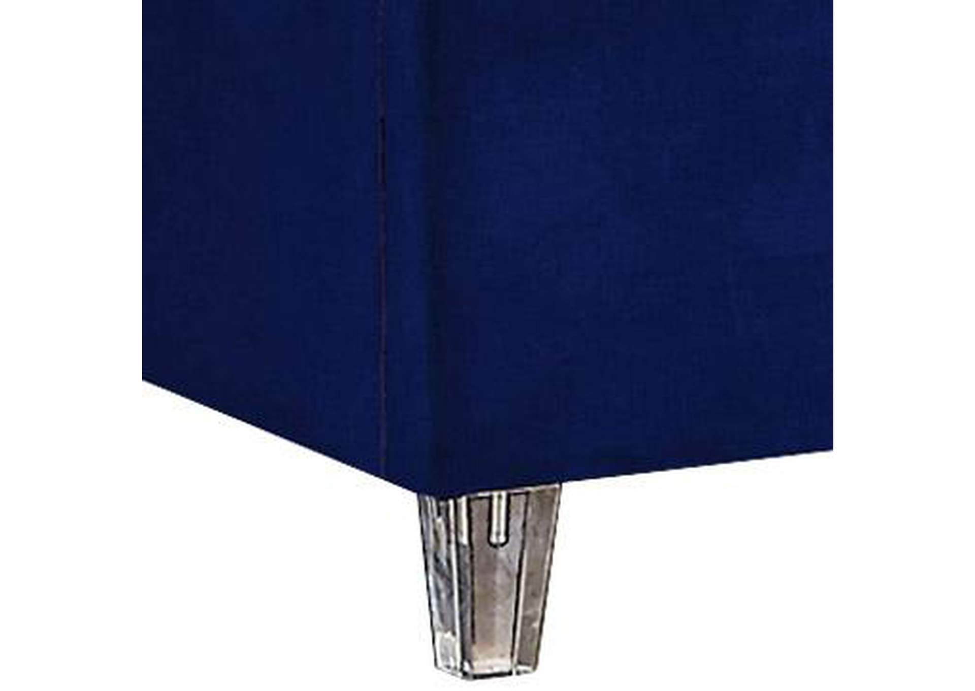 Candace Navy Velvet Queen Bed
