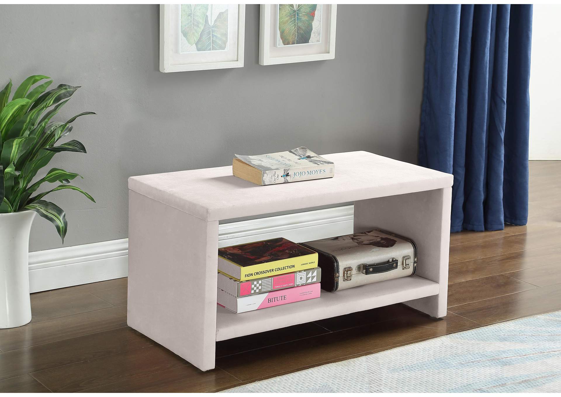 Cleo Cream Velvet Night Stand