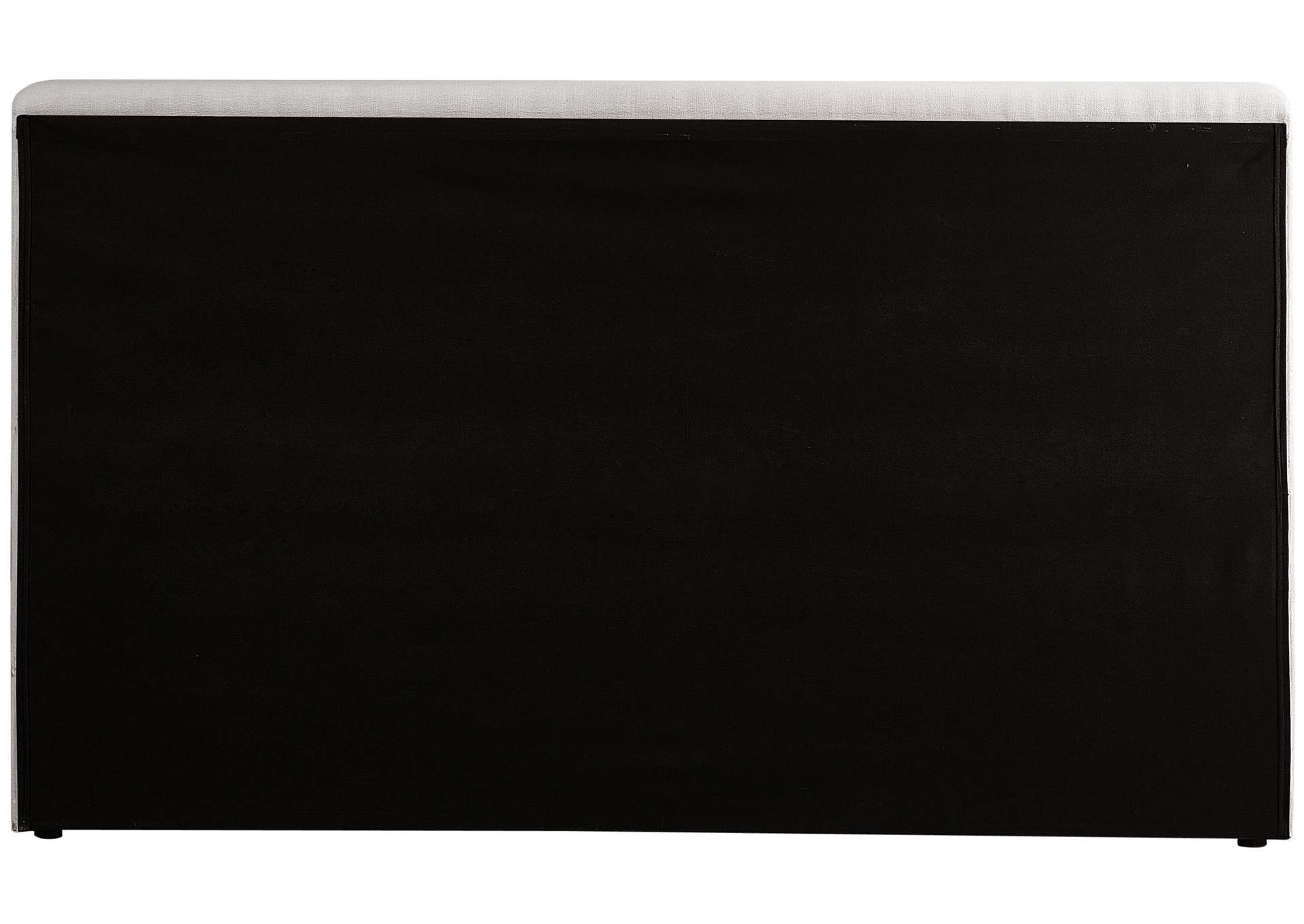 Devin Cream Linen Textured Fabric Queen Bed
