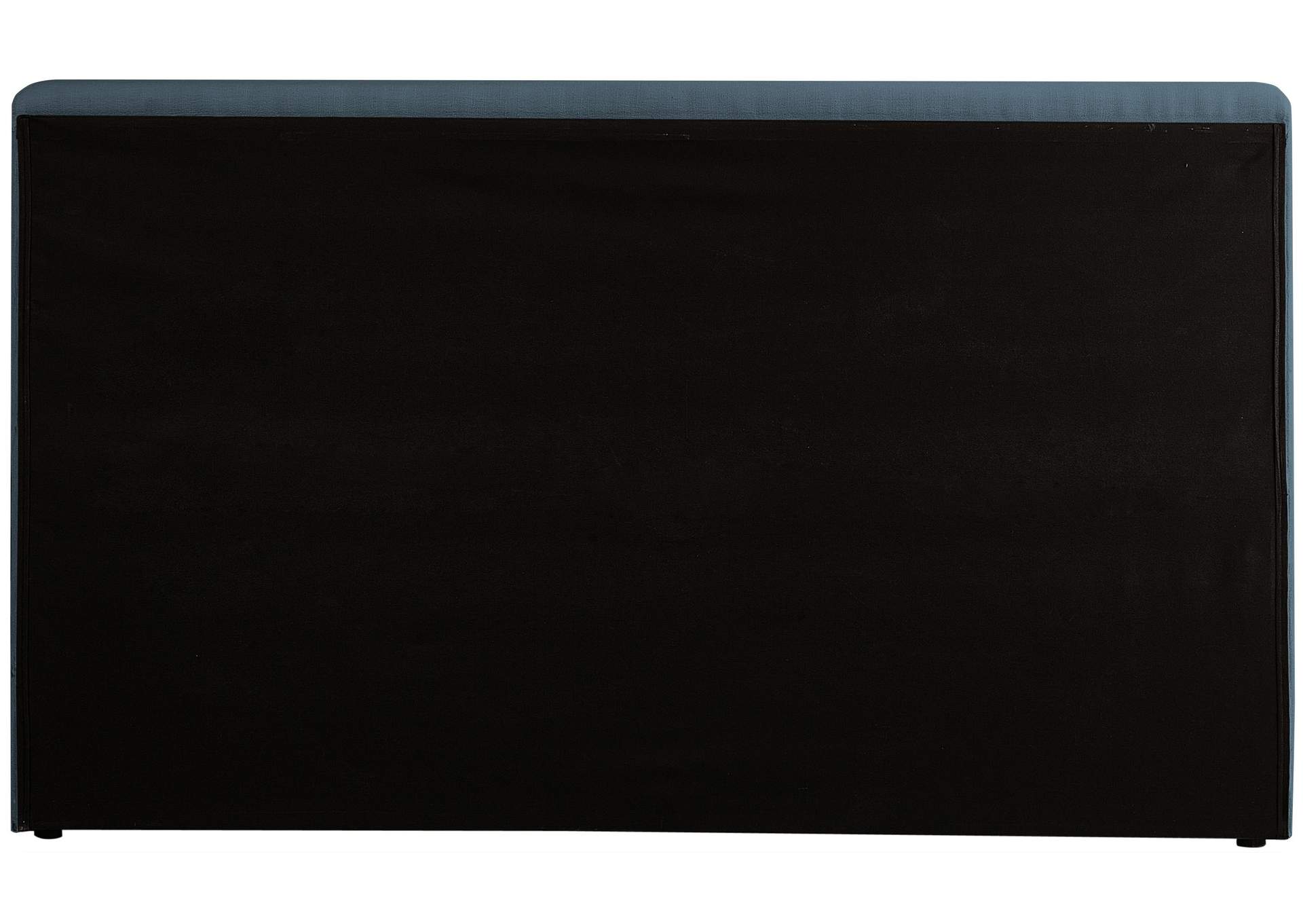Devin Navy Linen Textured Fabric Queen Bed