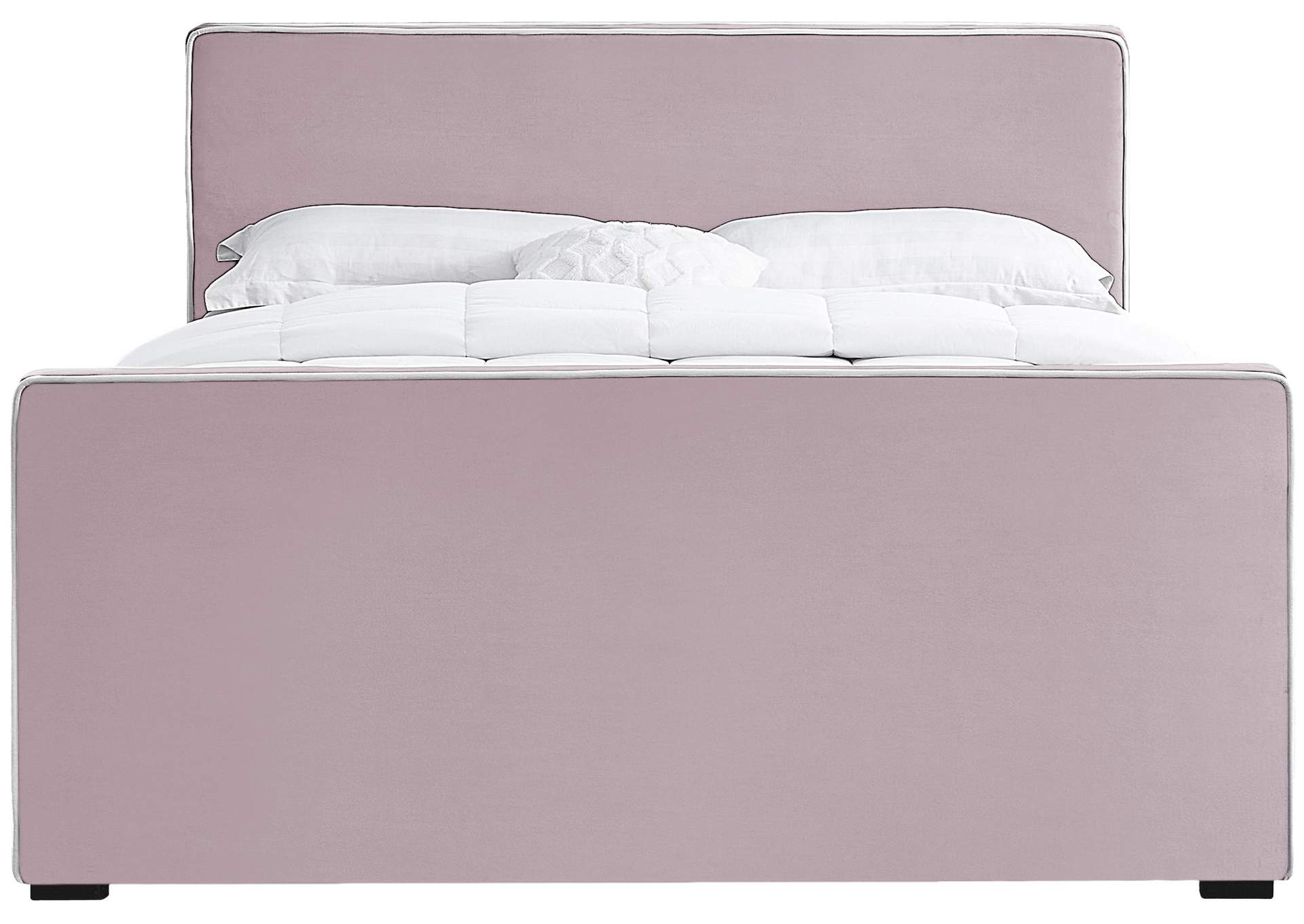 Dillard Pink Velvet Queen Bed