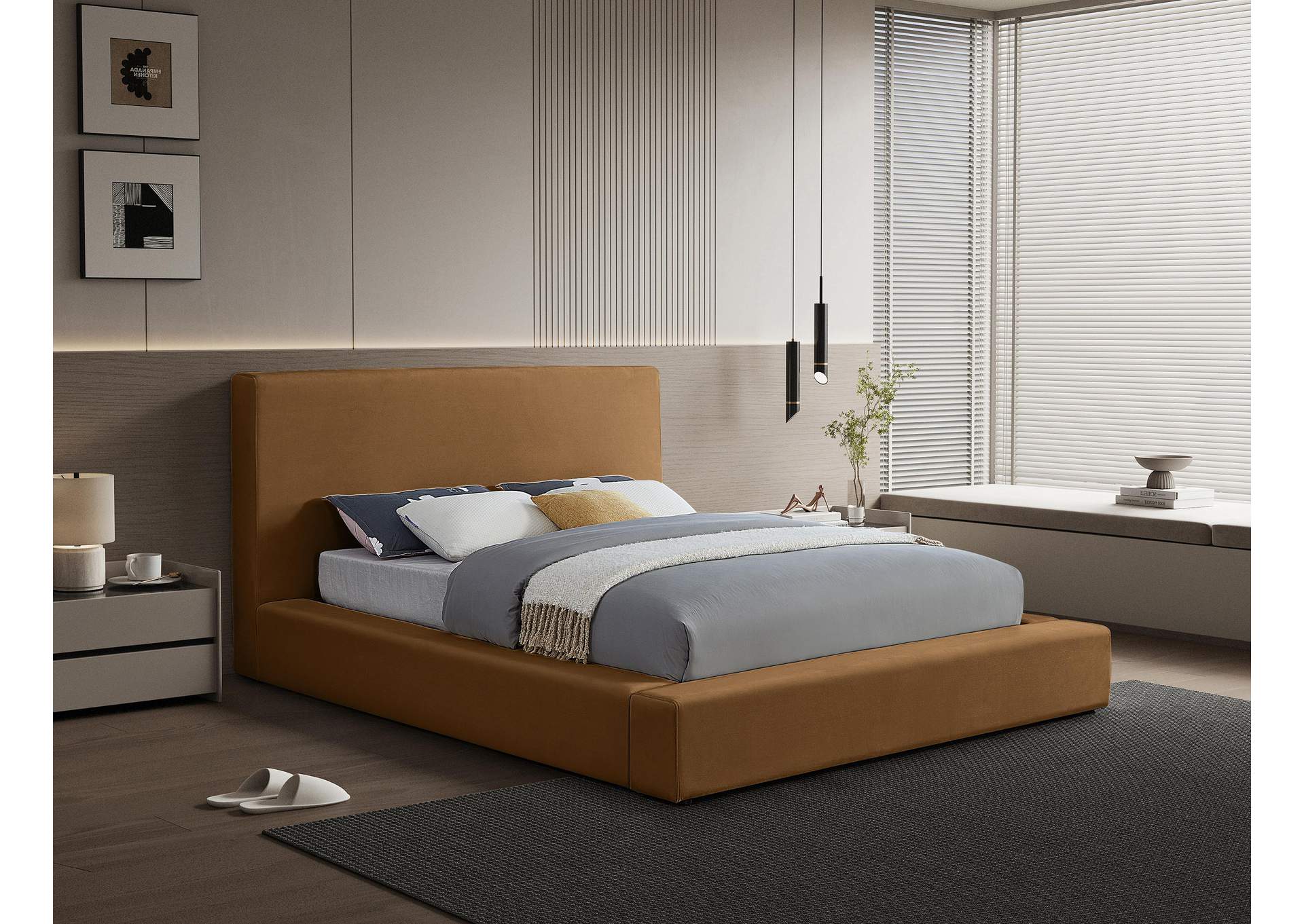 Dorian Saddle Velvet Full Bed