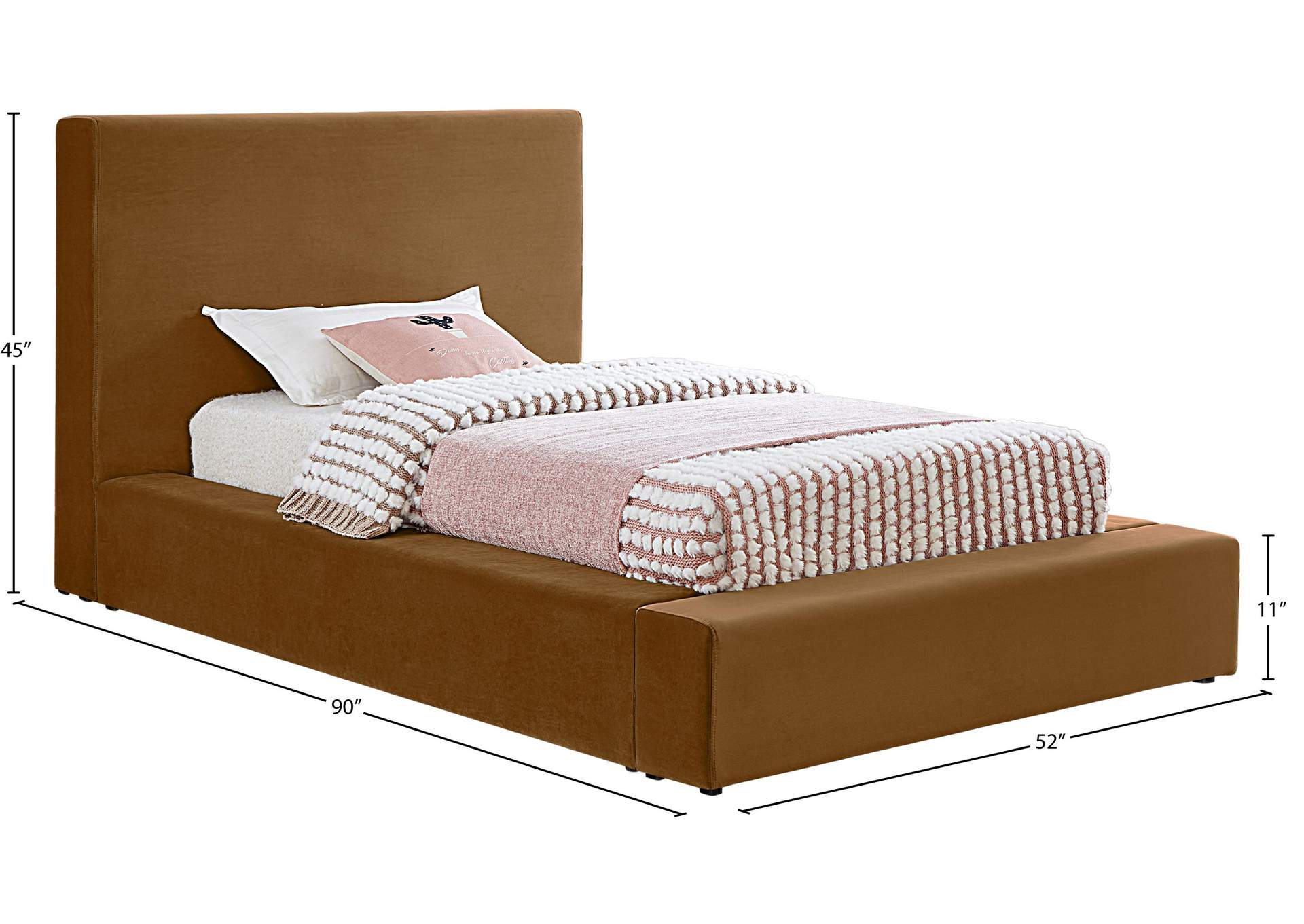 Dorian Saddle Velvet Twin Bed image 8