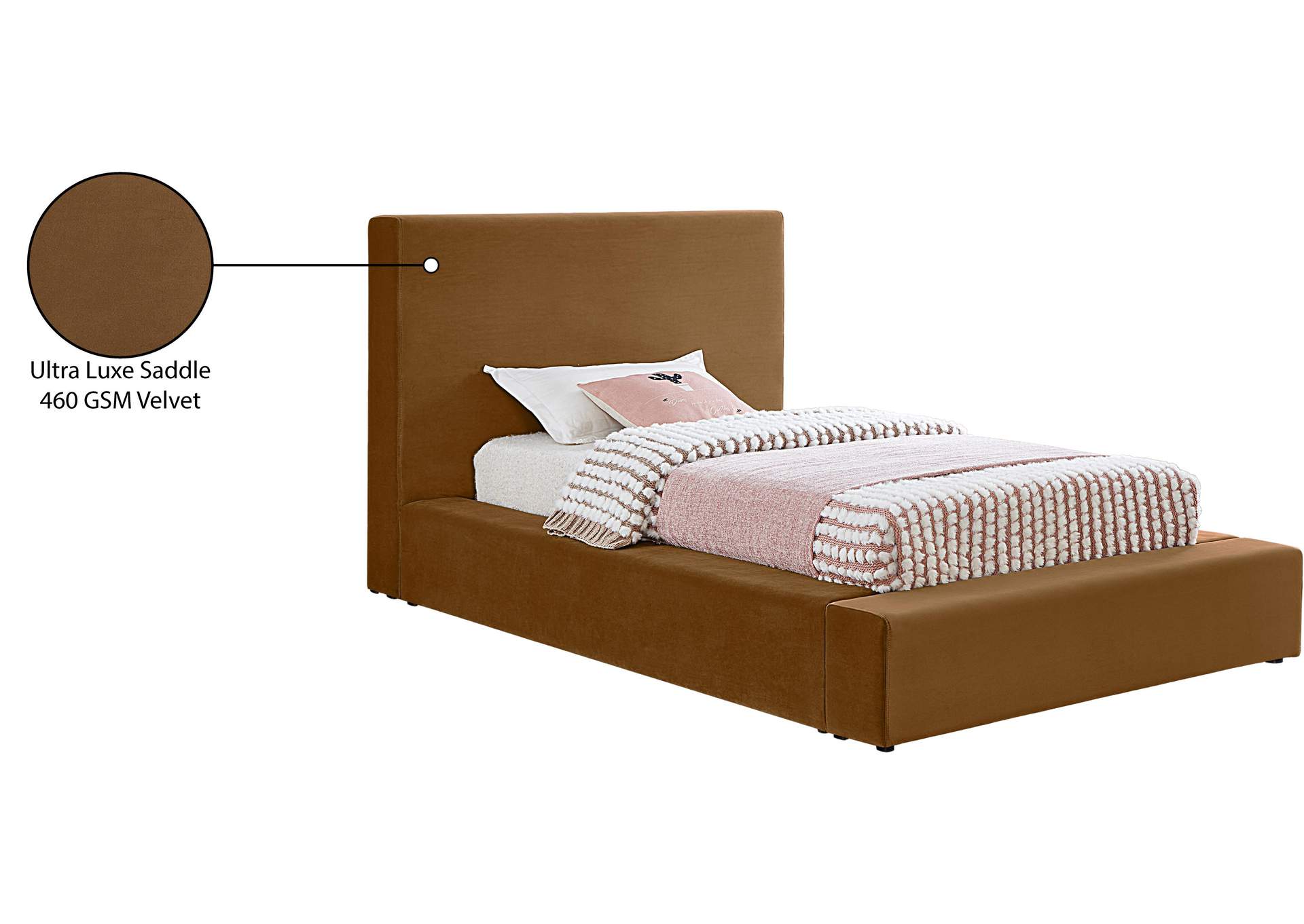 Dorian Saddle Velvet Twin Bed image 9