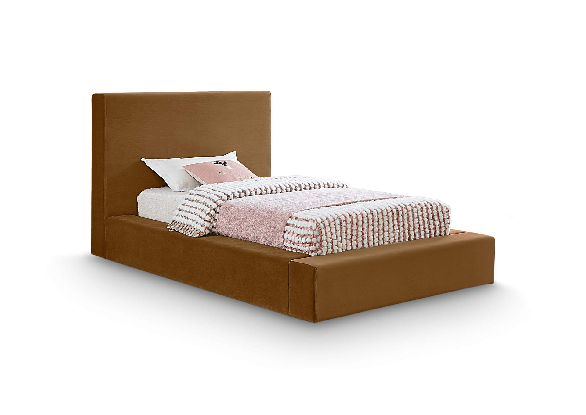 Dorian Saddle Velvet Twin Bed image 1