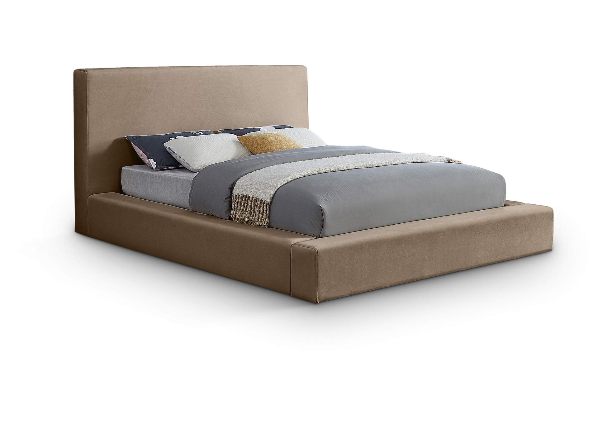 Dorian Taupe Velvet Full Bed