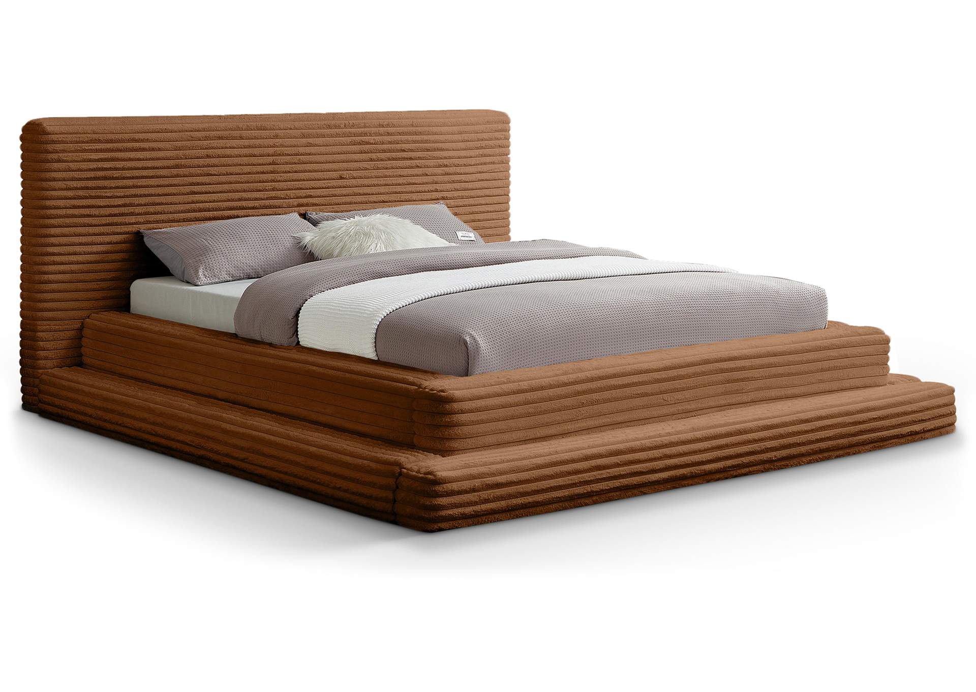 Drew Saddle Corduroy Fabric Queen Bed (3 Boxes) image 1