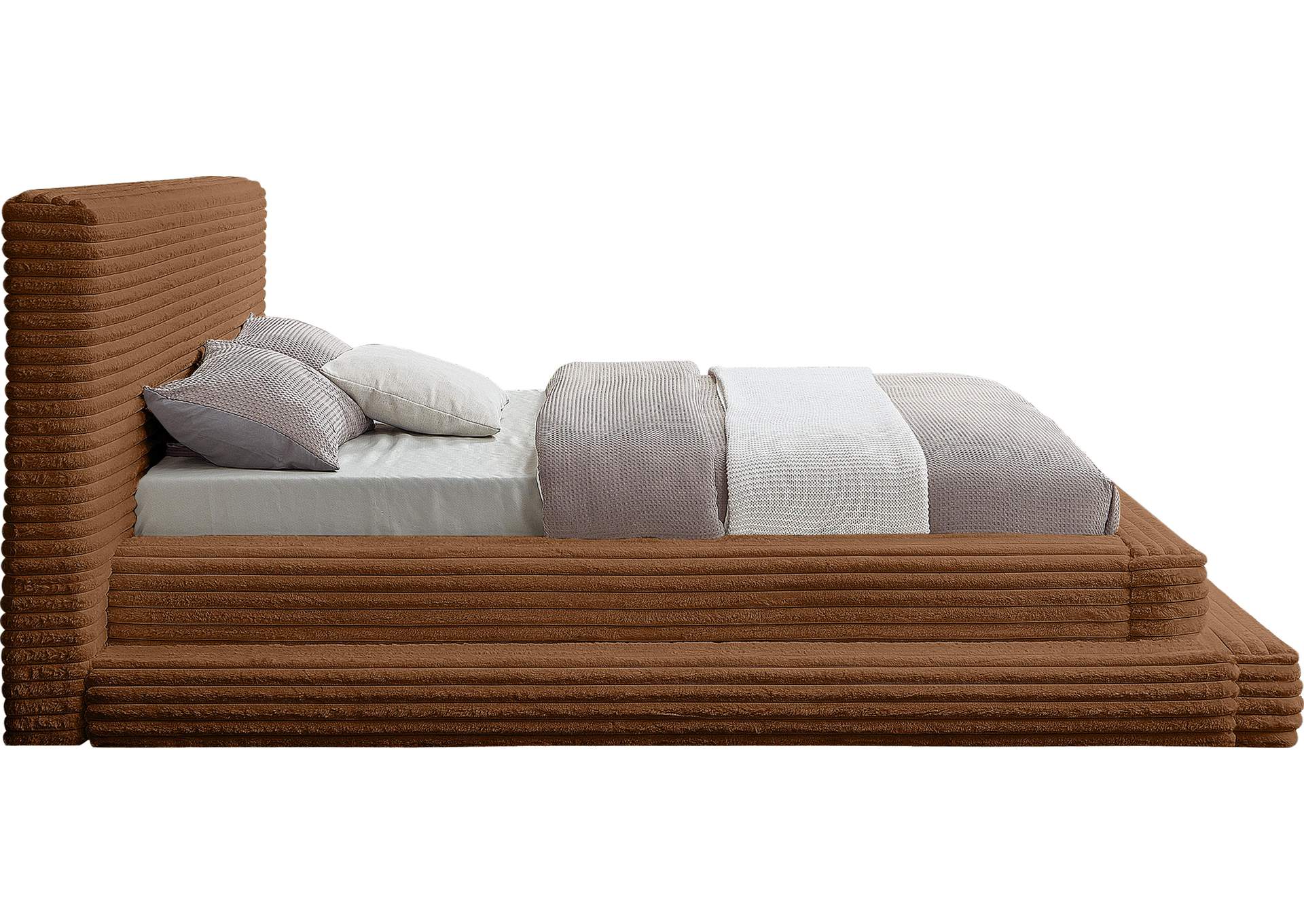 Drew Saddle Corduroy Fabric Queen Bed (3 Boxes) image 5