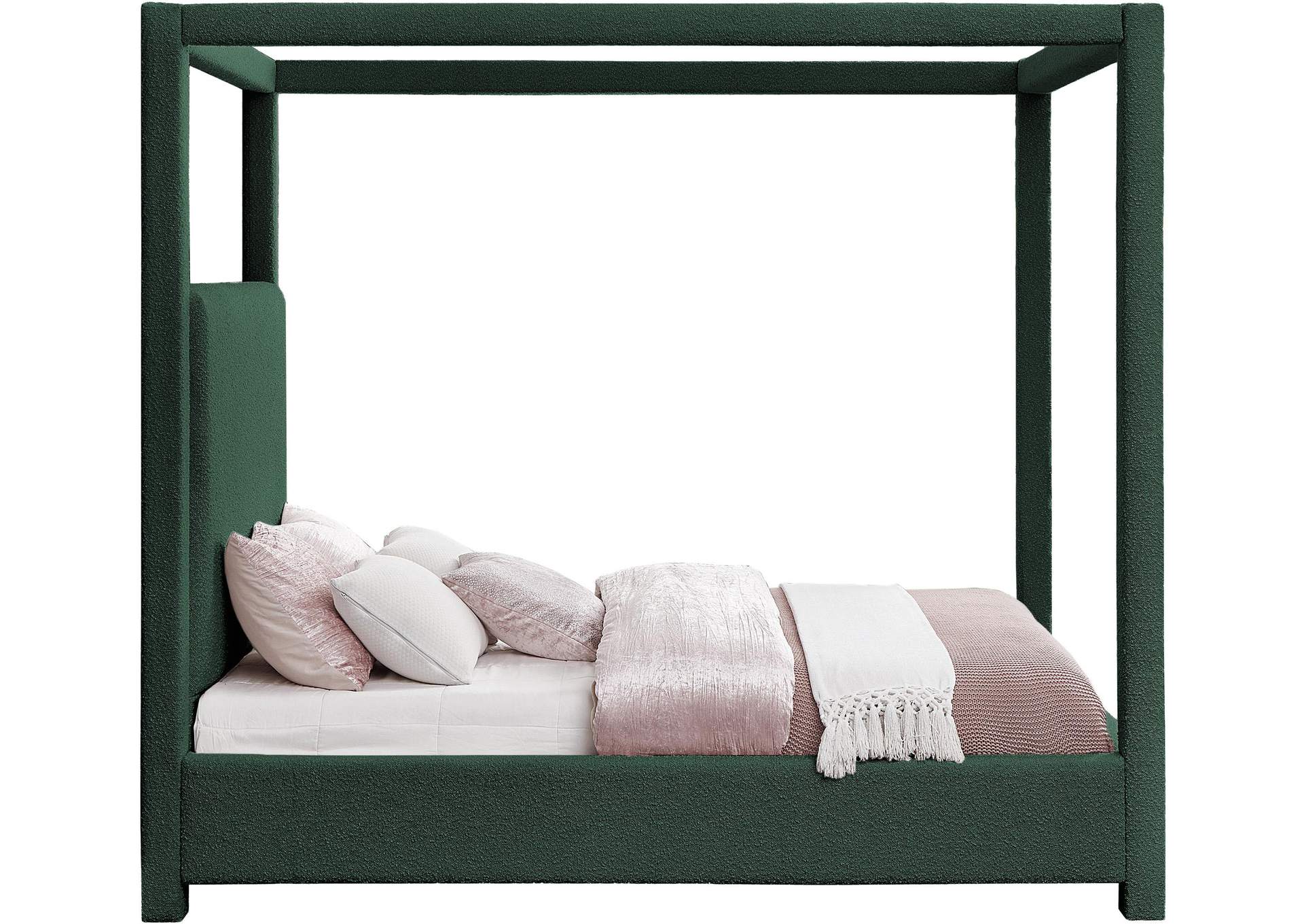 Eden Green Boucle Fabric Queen Bed (3 Boxes) image 5