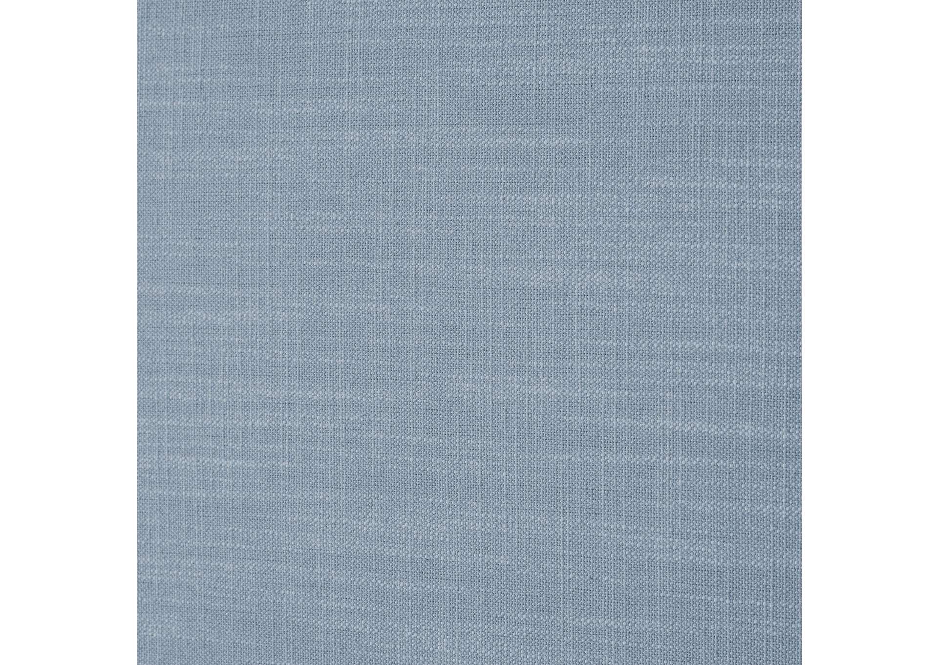 Emerson Sky Blue Linen Textured Fabric Twin Bed (3 Boxes)