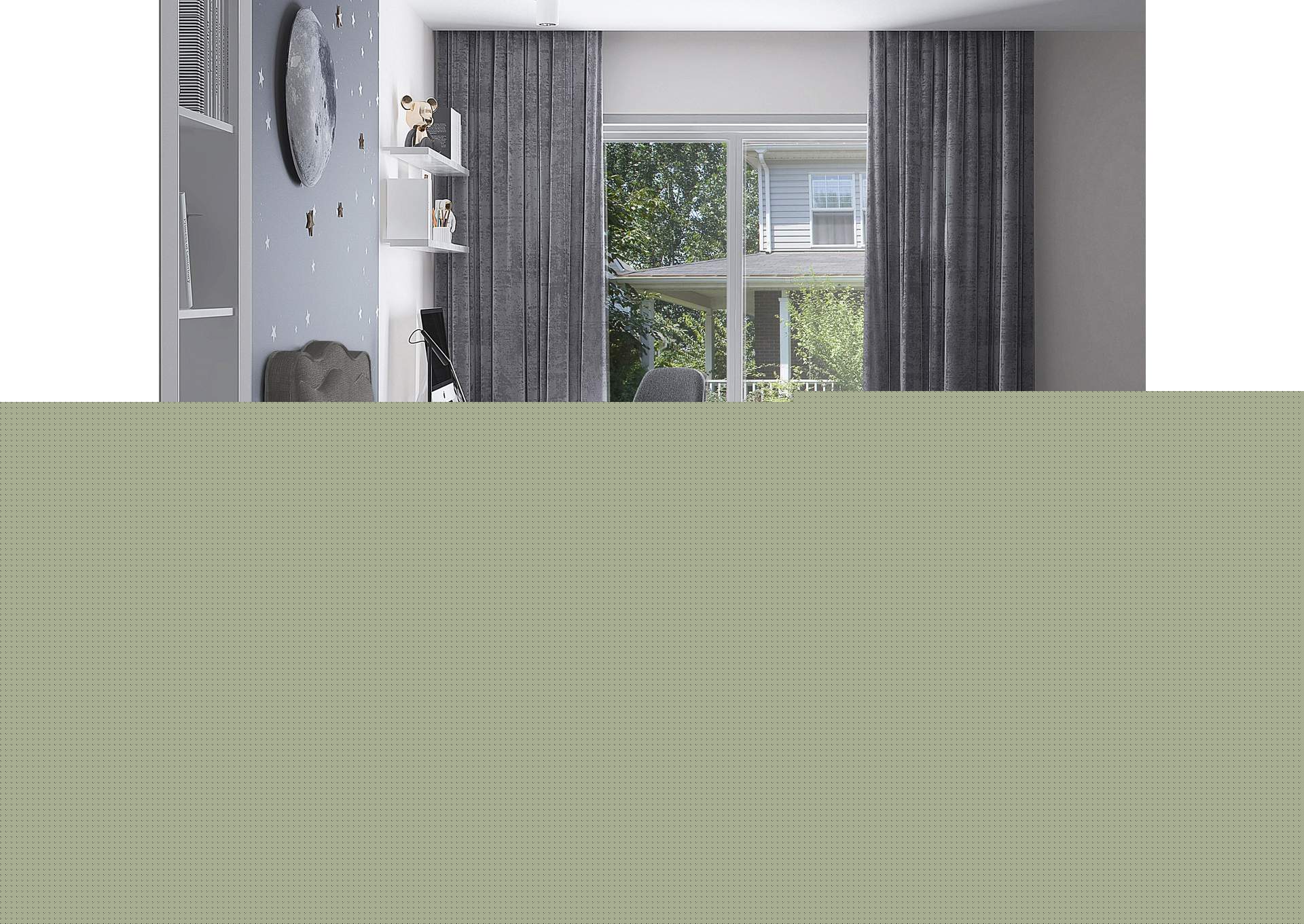 Felix Grey Linen Textured Fabric Twin Bed