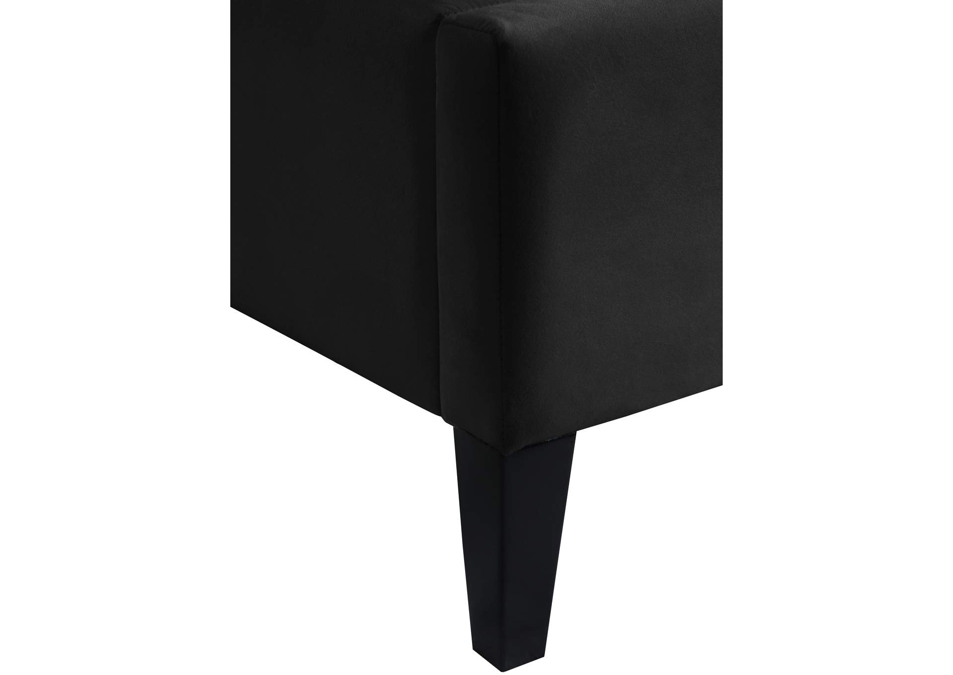 Fritz Black Velvet Twin Bed