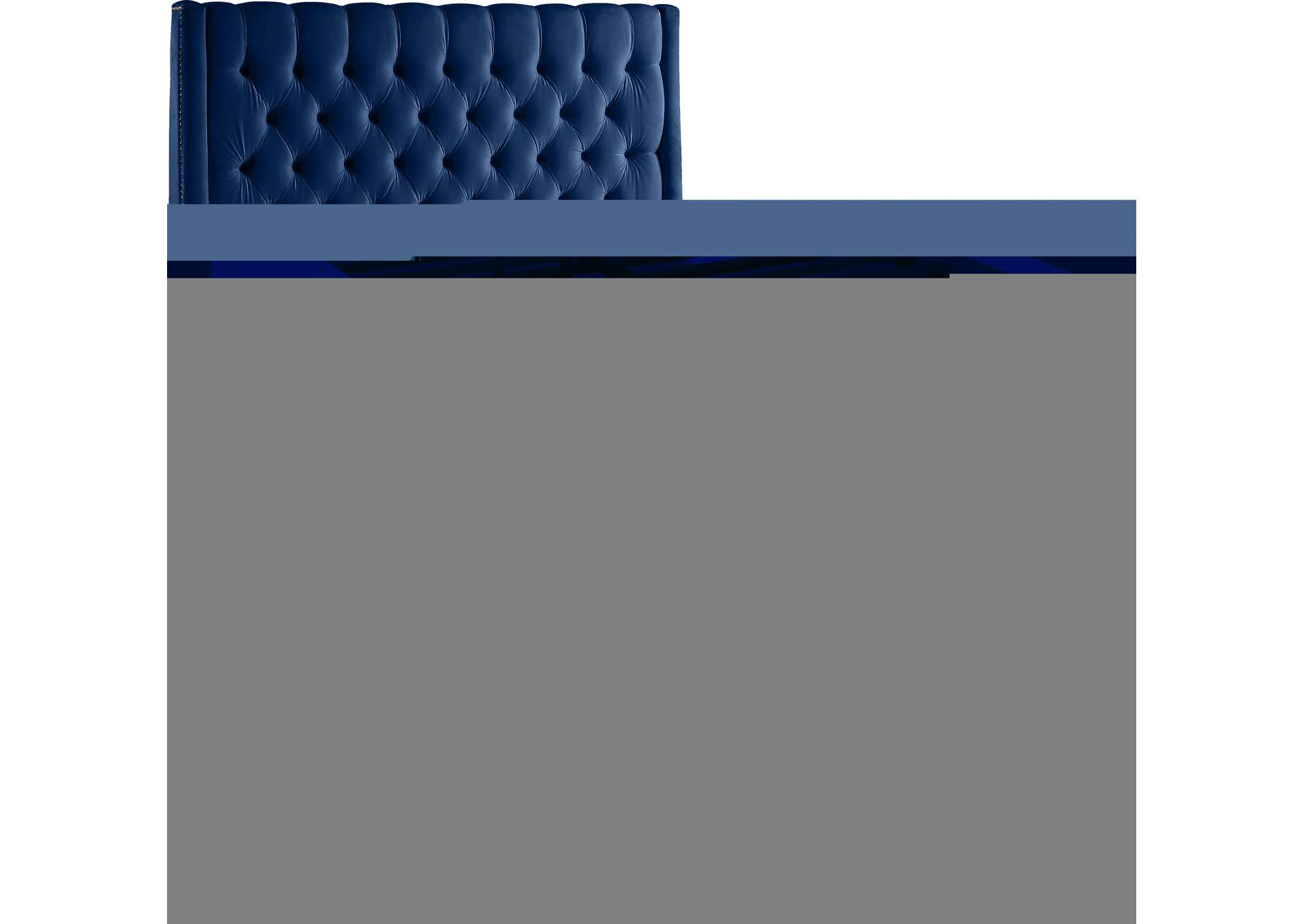 Fritz Navy Velvet Full Bed