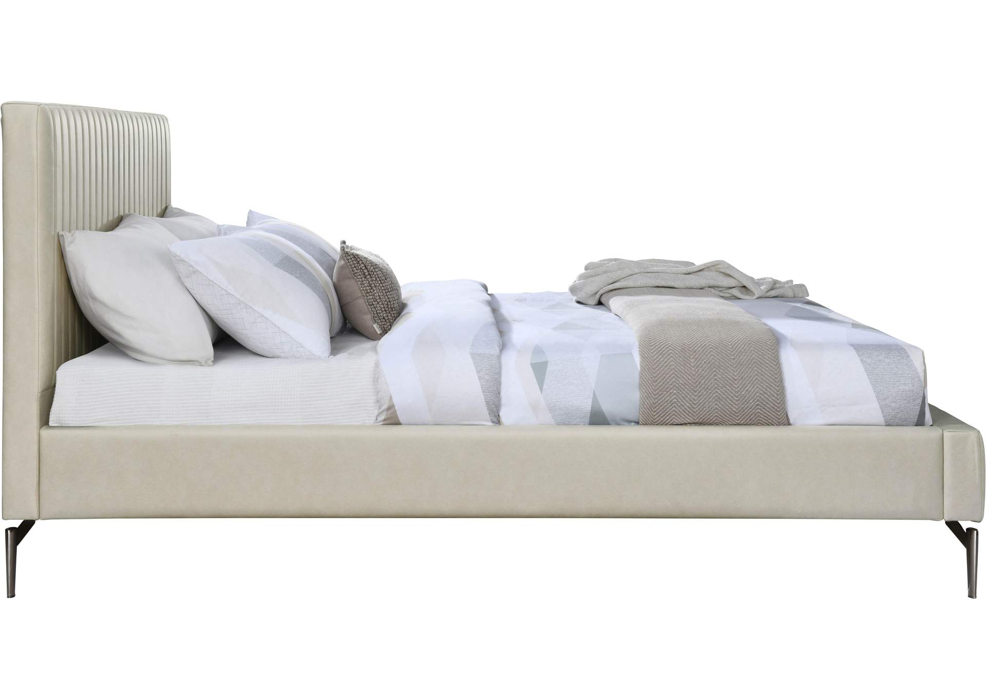 Gallo Beige Vegan Leather Full Bed