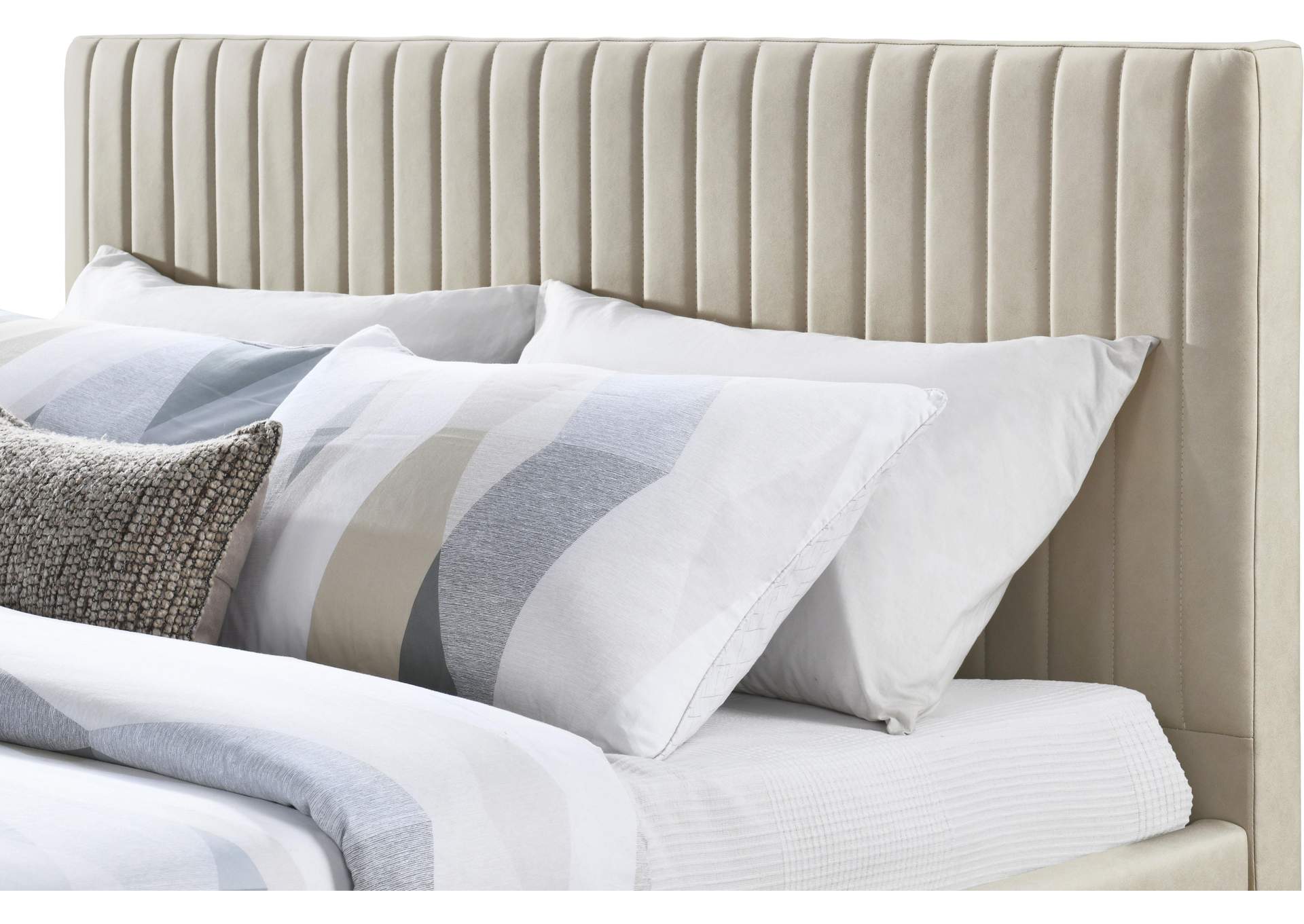Gallo Beige Vegan Leather King Bed