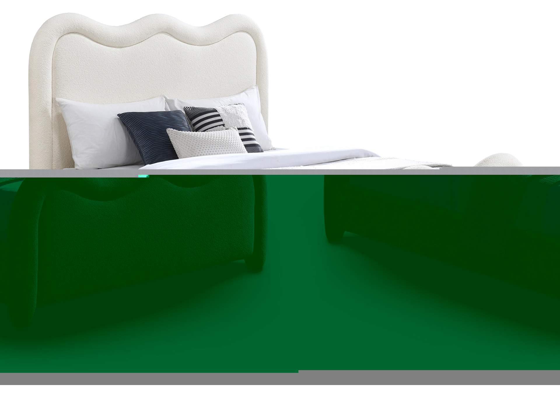Gavin Cream Chenille Fabric Full Bed (3 Boxes) image 1