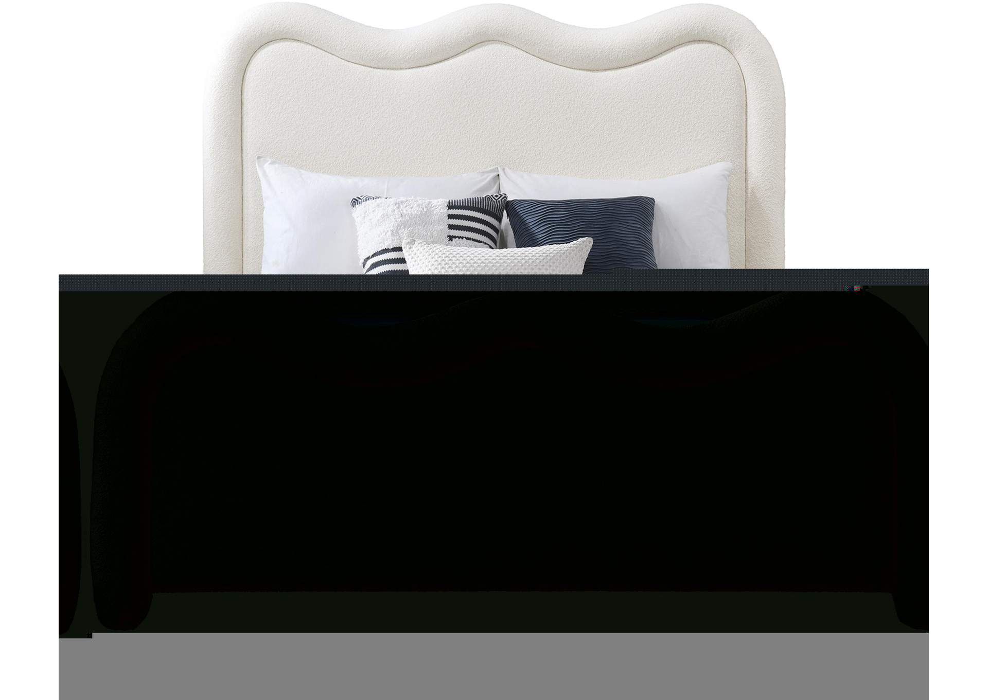 Gavin Cream Chenille Fabric Full Bed (3 Boxes) image 4